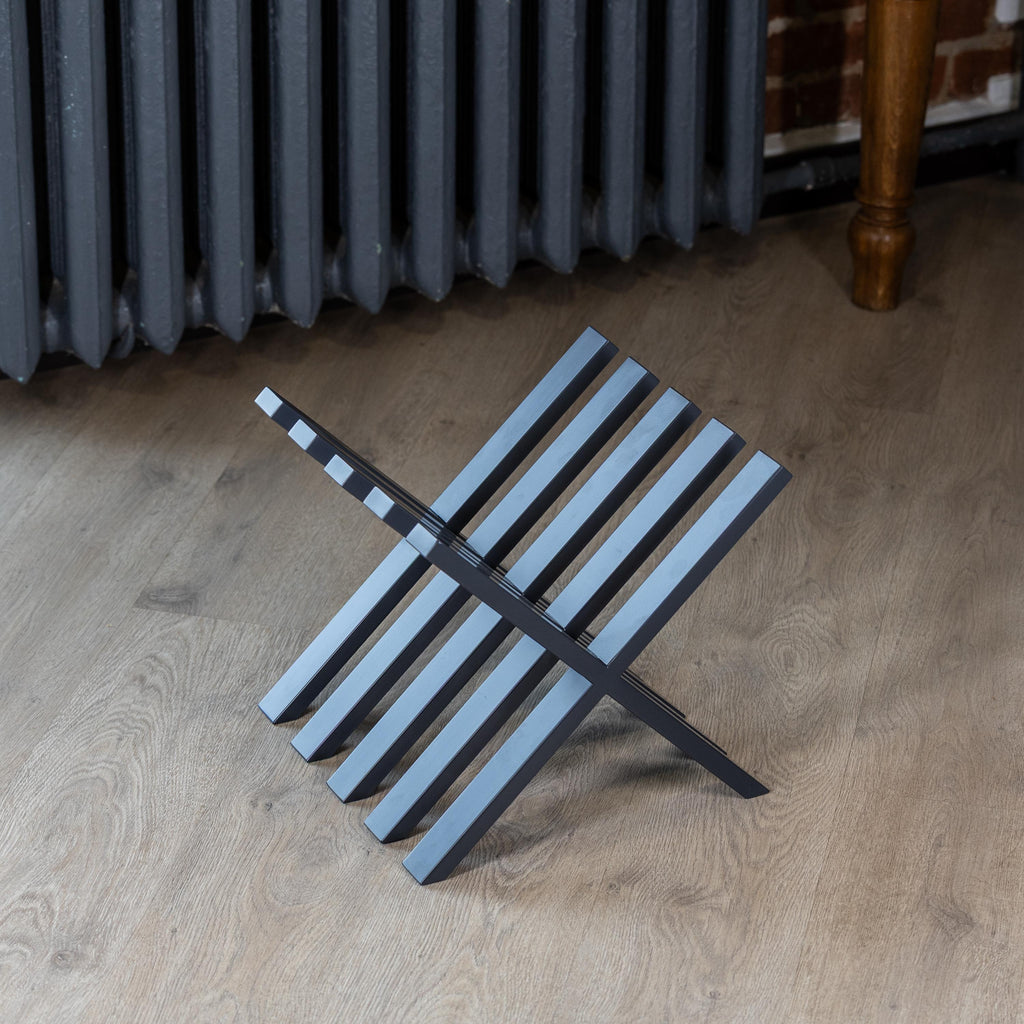 Steel Vinyl Record Rack: LP Album Storage and Display, Retro Magazine & Book Stand