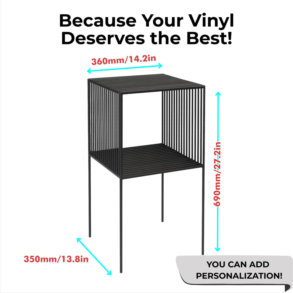 LP Record Storage Rack with Shelf, Vinyl Stand, Modern Organizer for Music Lovers
