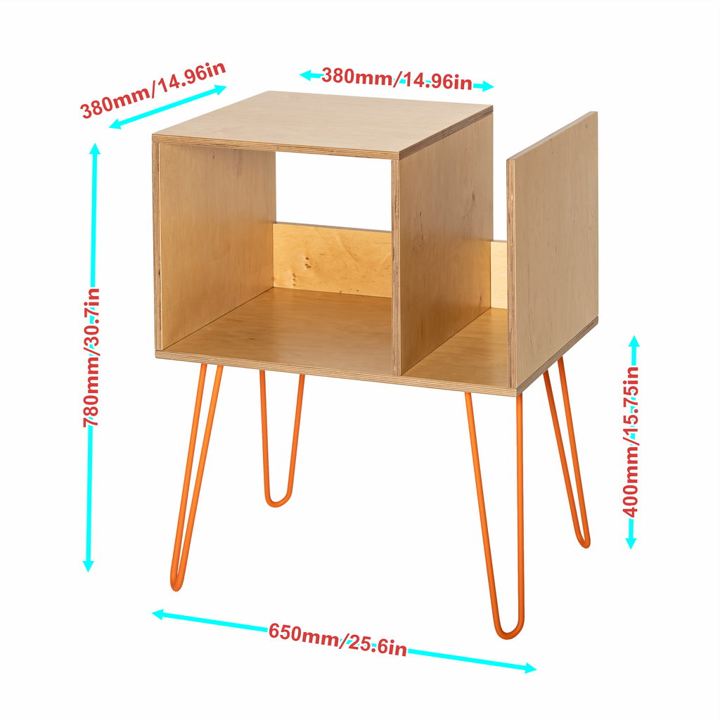 Handmade Vinyl Record Stand, Turntable Storage Furniture, Modern LP Organizer