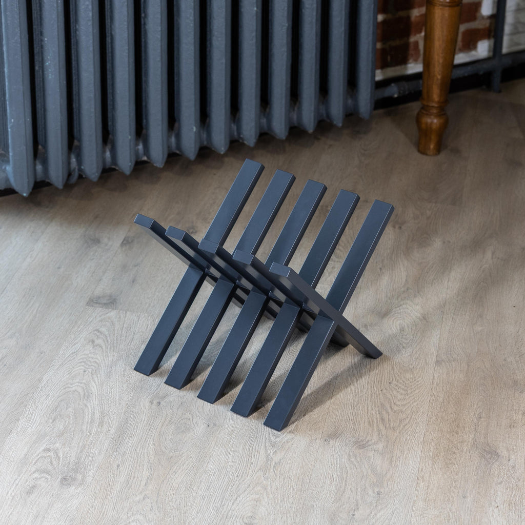 Steel Vinyl Record Rack: LP Album Storage and Display, Retro Magazine & Book Stand