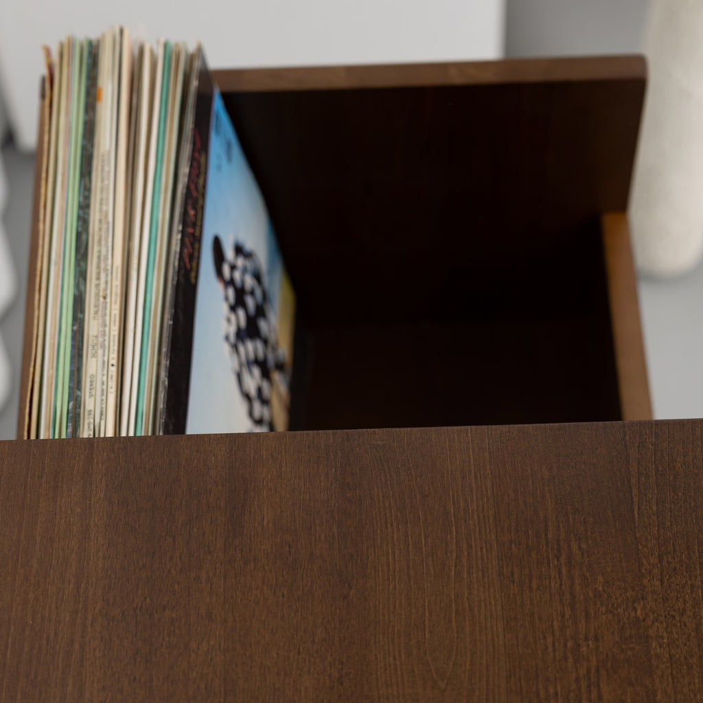 Record Player Stand with Vinyl Storage, Turntable Table, LP Organizer Furniture