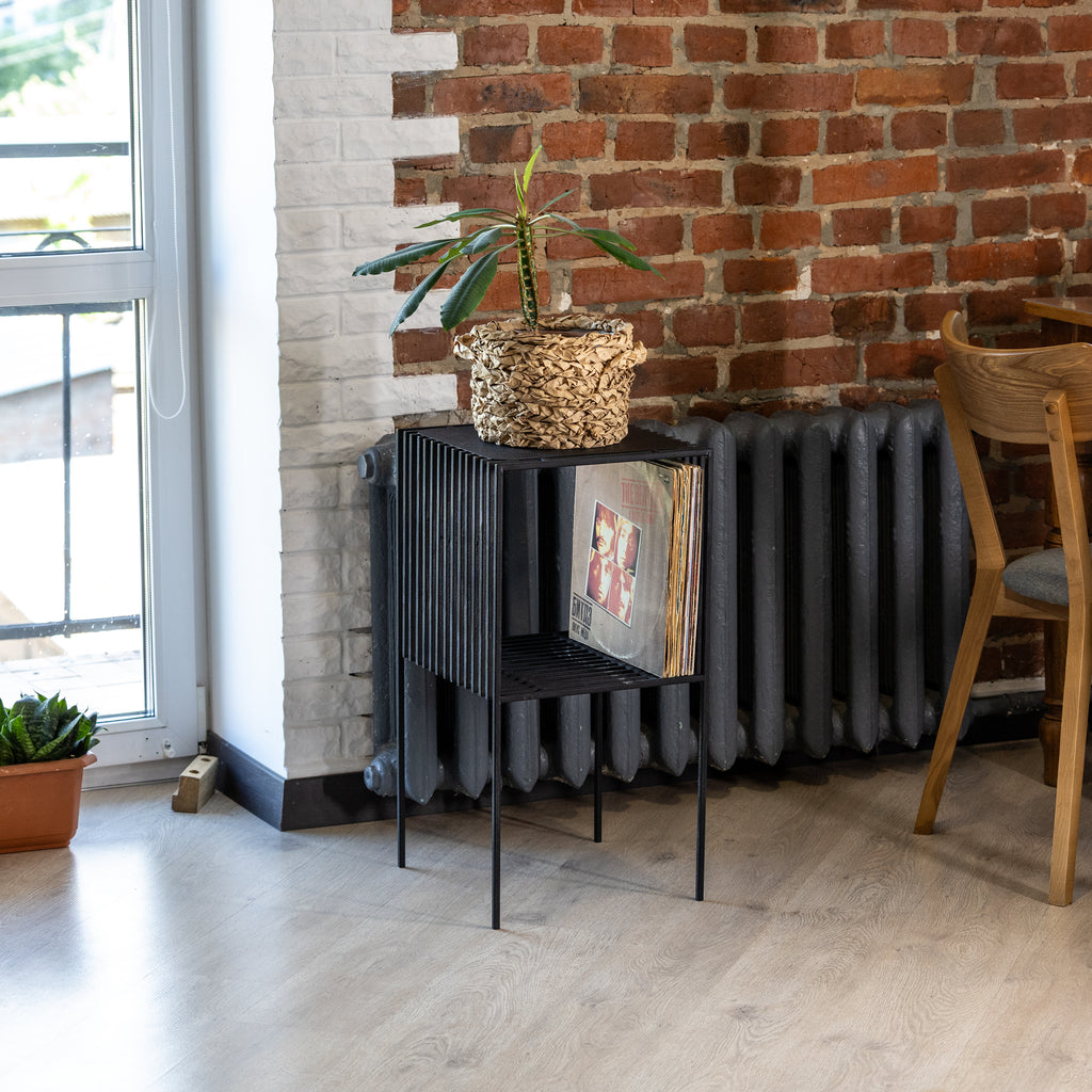 LP Record Storage Rack with Shelf, Vinyl Stand, Modern Organizer for Music Lovers