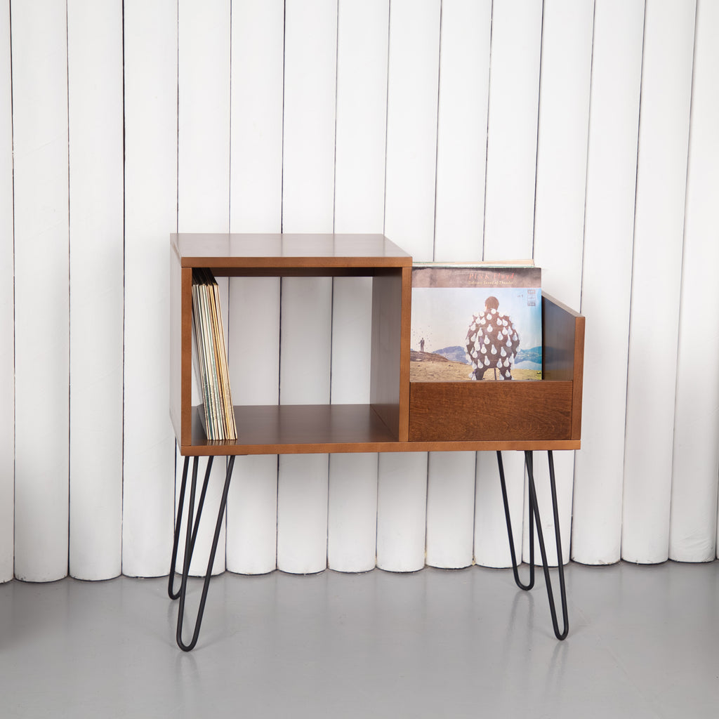 Record Player Stand with Vinyl Storage, Turntable Table, LP Organizer Furniture