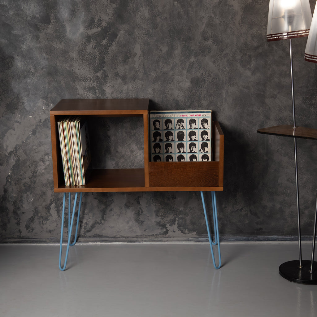 Record Player Stand with Vinyl Storage, Turntable Table, LP Organizer Furniture