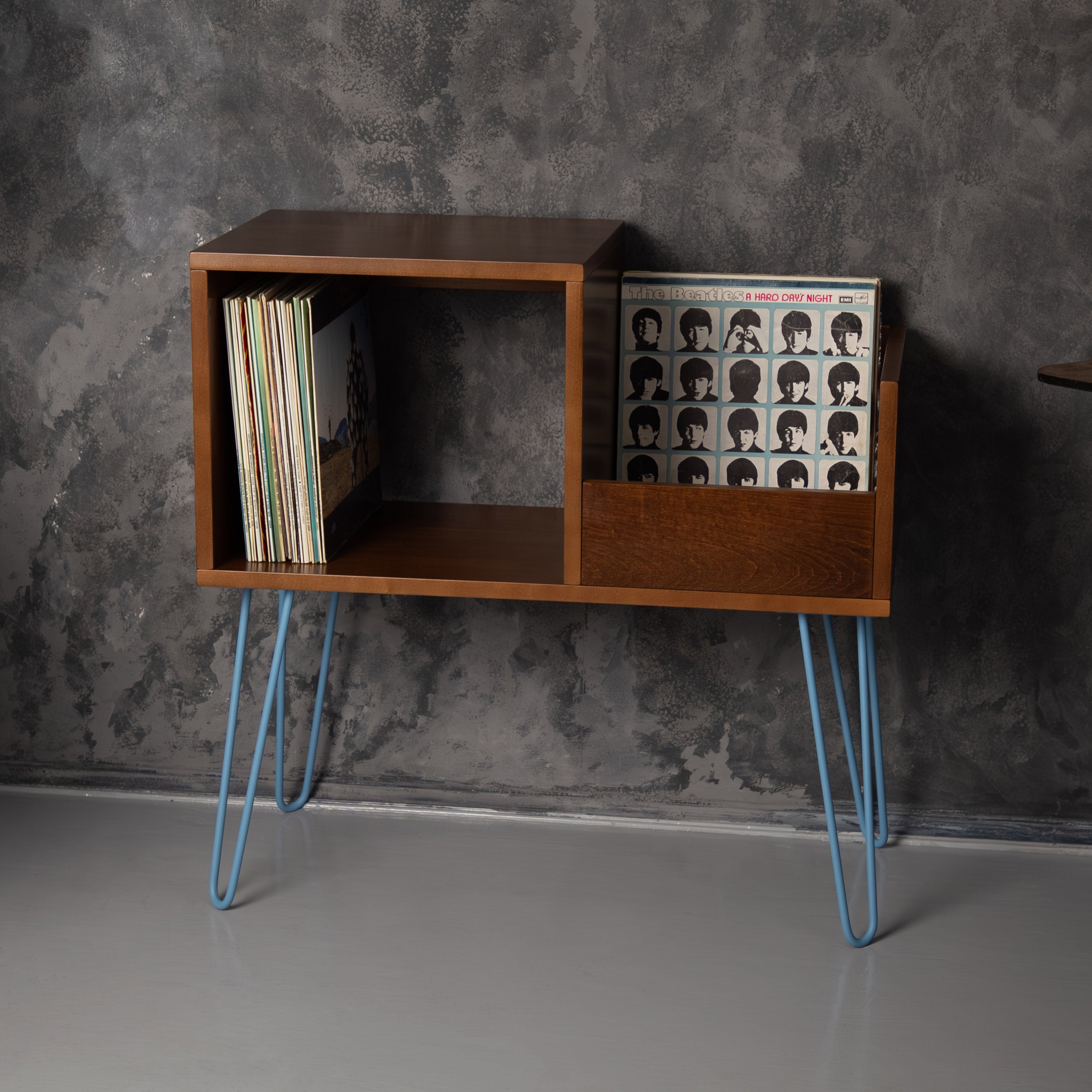 Record Player Stand with Vinyl Storage, Turntable Table, LP Organizer Furniture