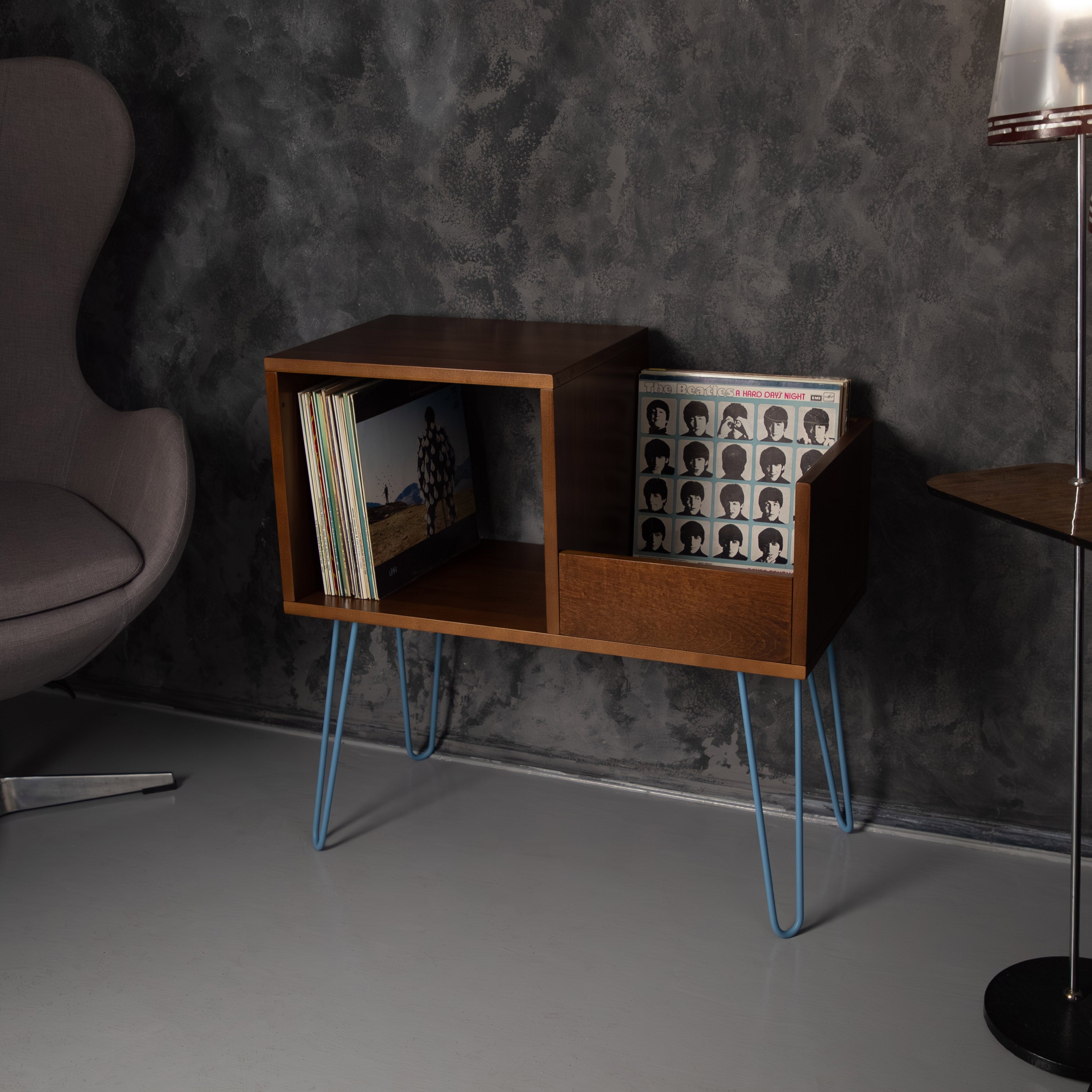 Record Player Stand with Vinyl Storage, Turntable Table, LP Organizer Furniture