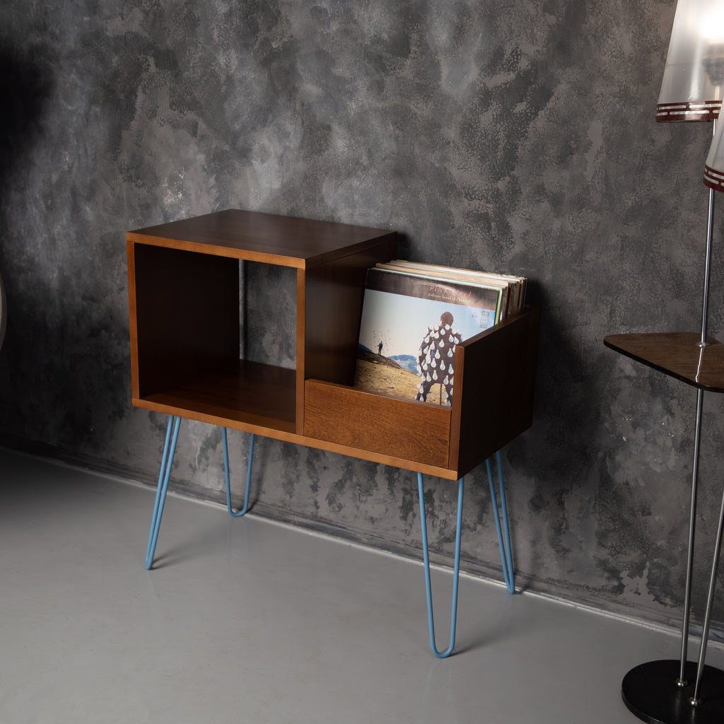 Record Player Stand with Vinyl Storage, Turntable Table, LP Organizer Furniture