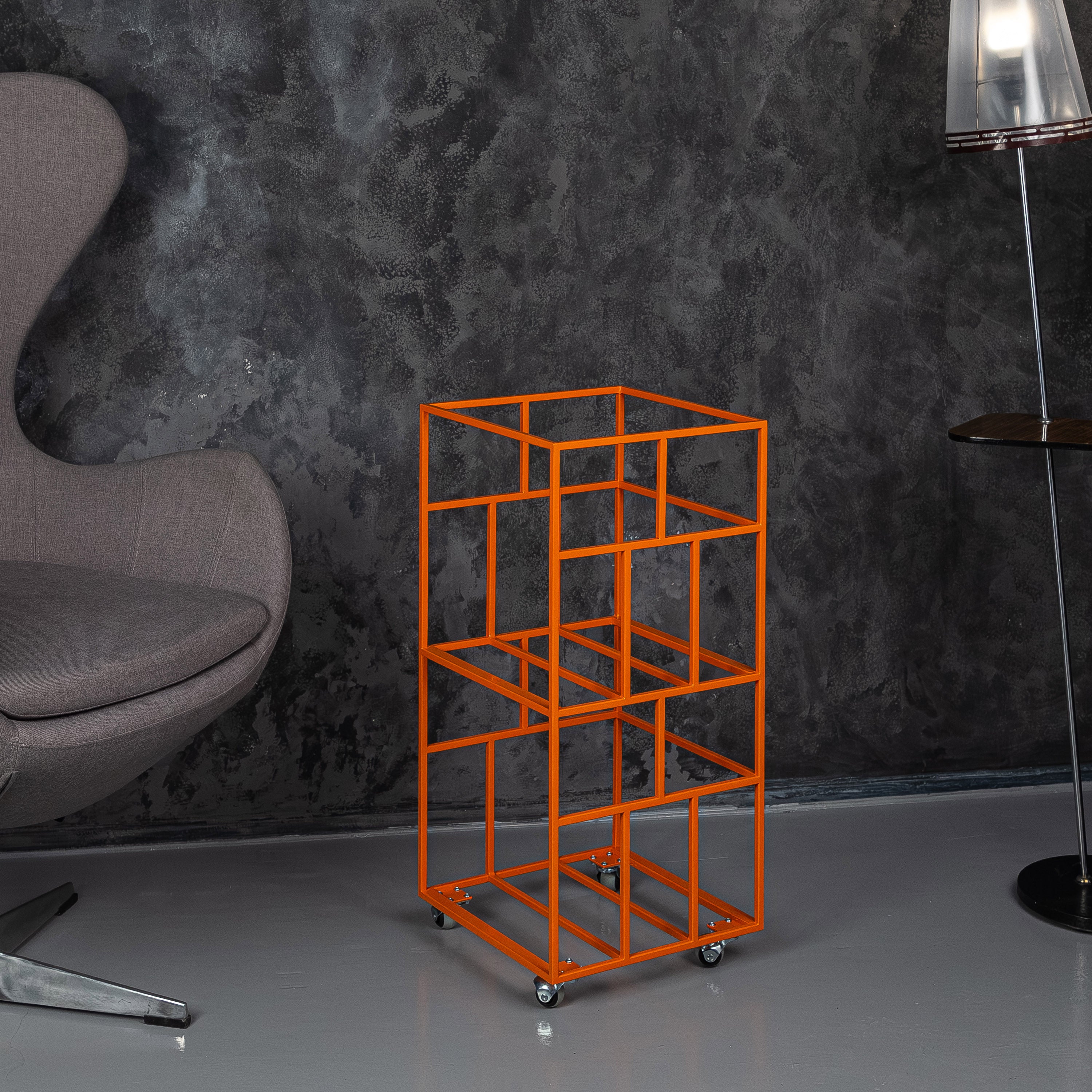 Rolling Metal Vinyl Record Stand, LP Storage Organizer