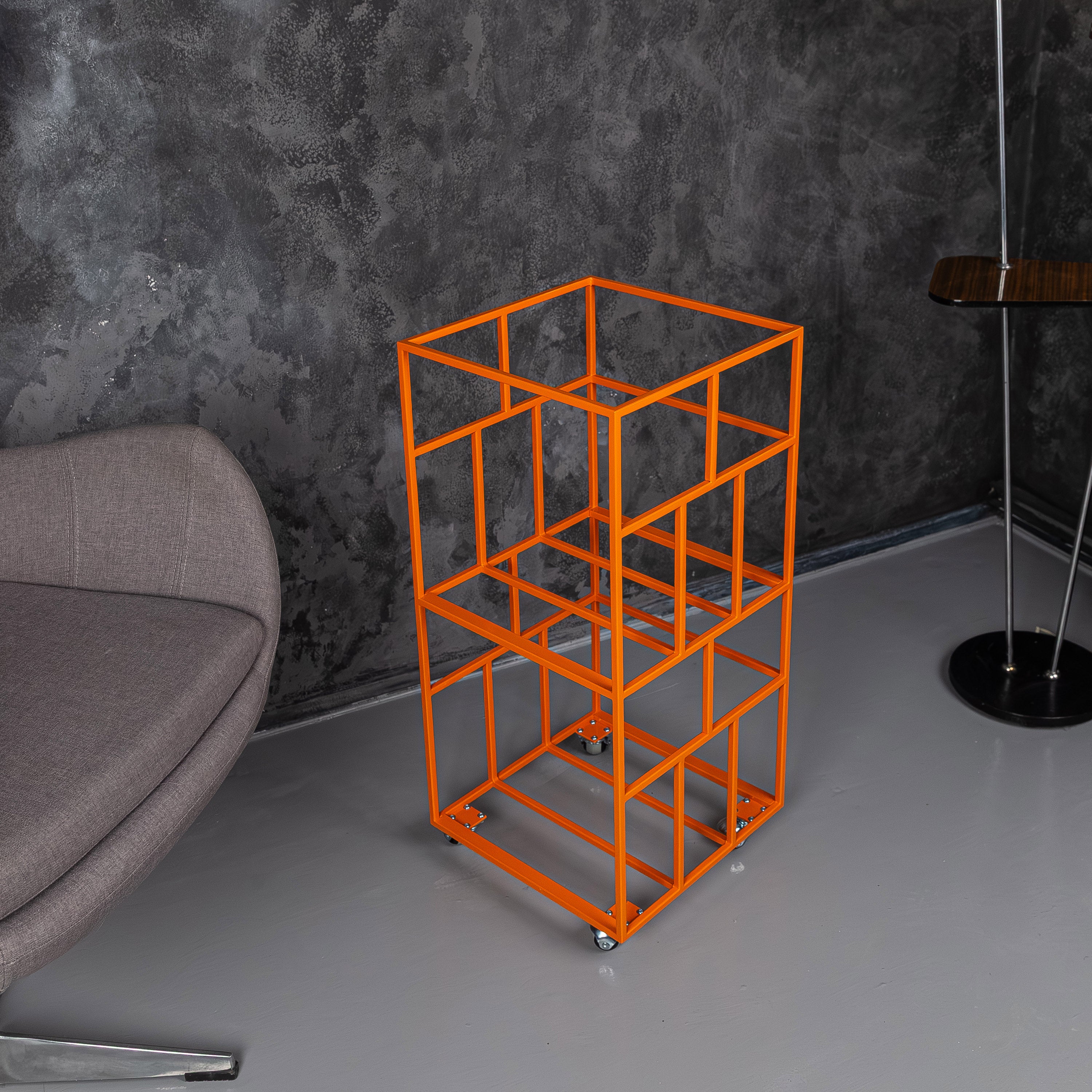 Rolling Metal Vinyl Record Stand, LP Storage Organizer