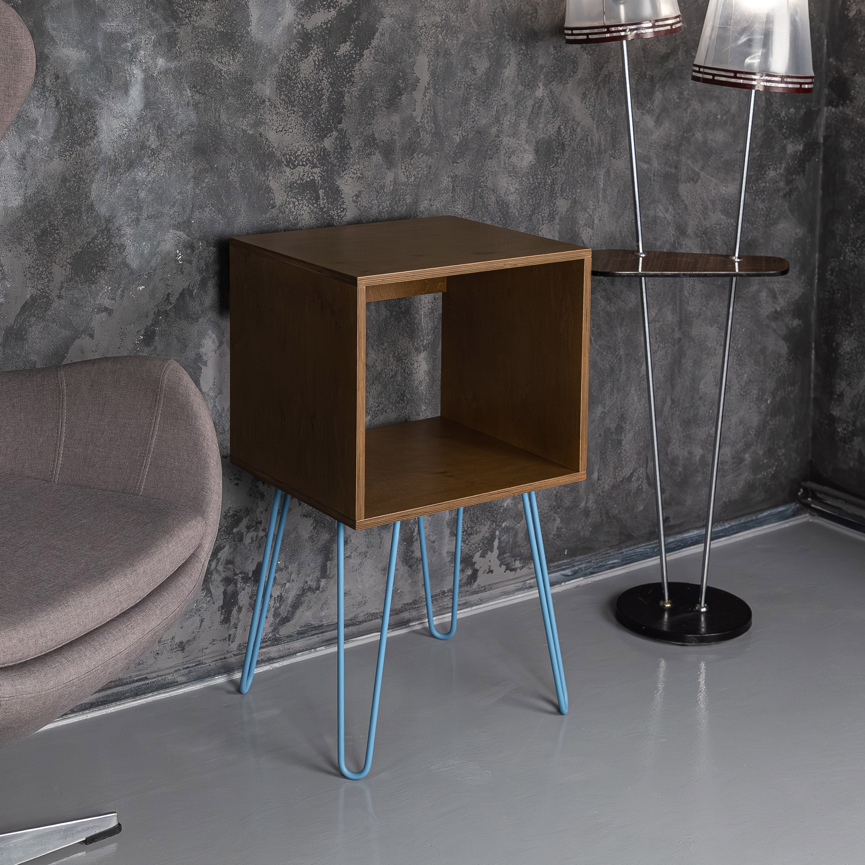 Turntable Stand with Record Storage – Minimalist Vinyl Rack for Living Room