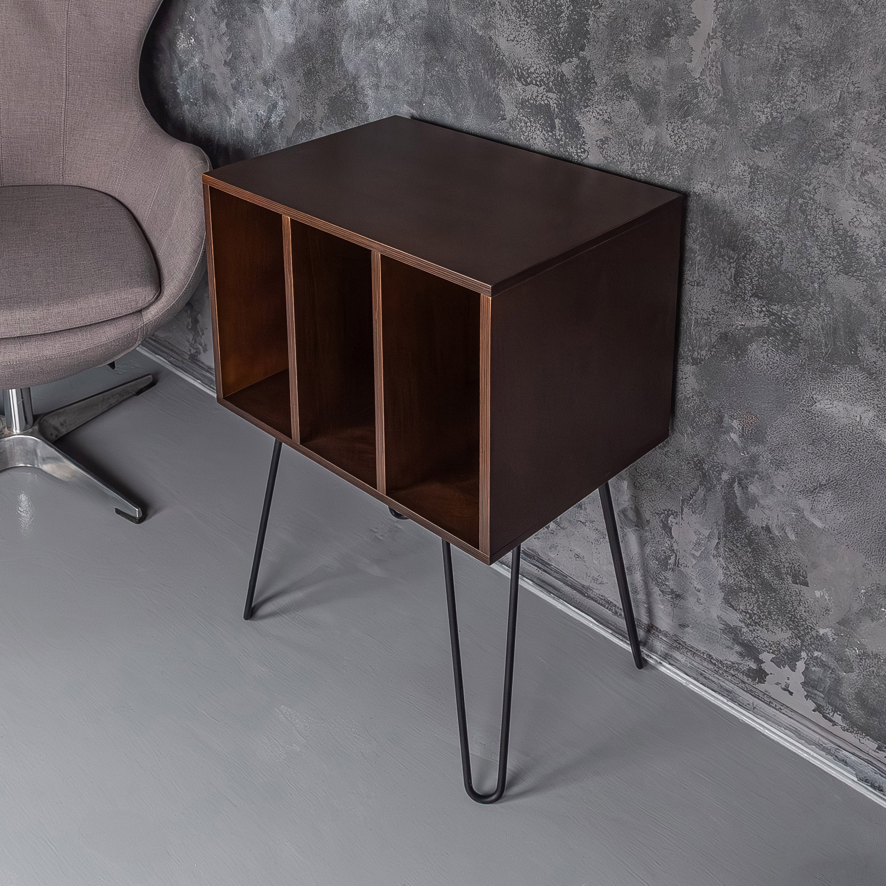 Turntable Stand with Vinyl Storage, Record Player Table, LP Organizer