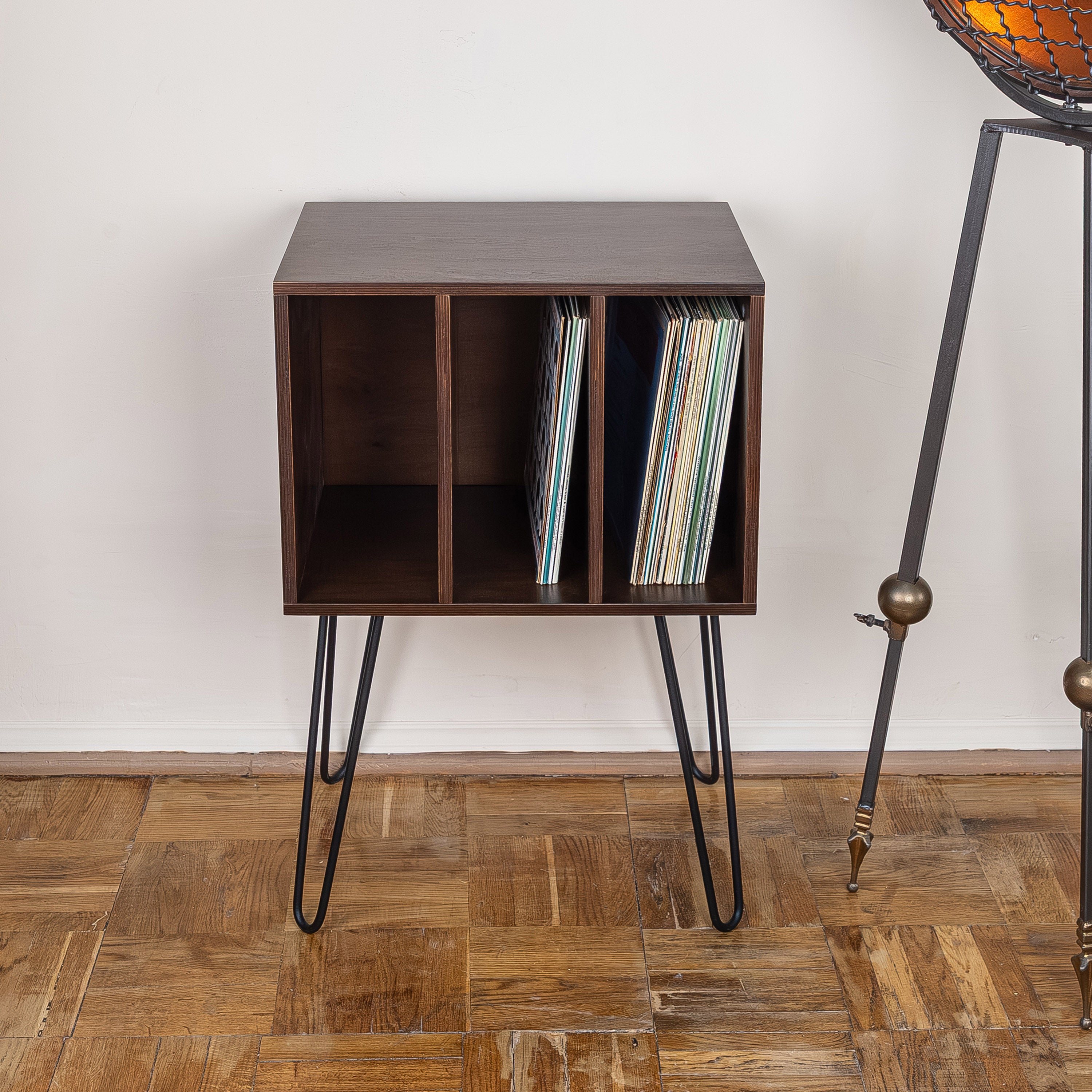Turntable Stand with Vinyl Storage, Record Player Table, LP Organizer