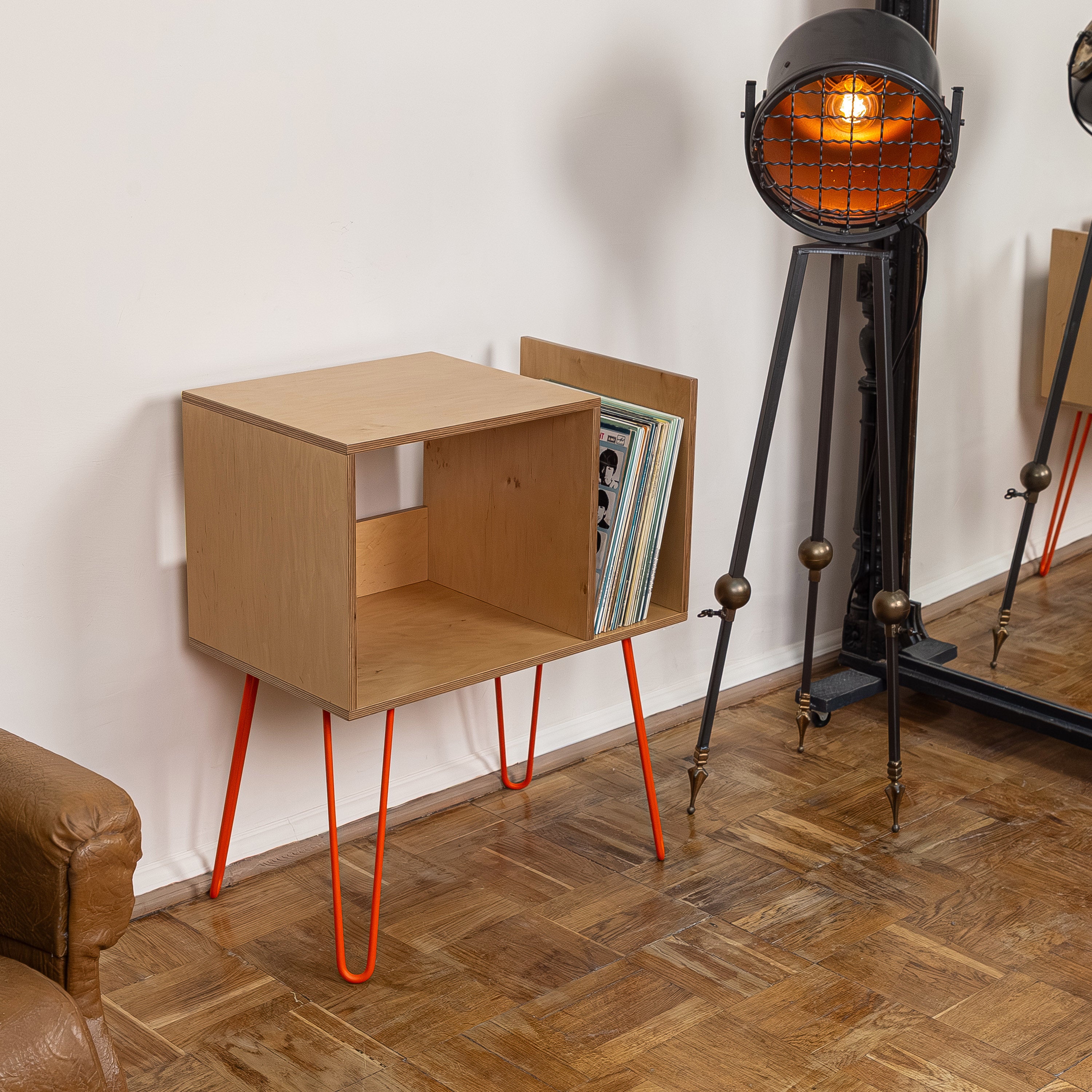 Handmade Vinyl Record Stand, Turntable Storage Furniture, Modern LP Organizer