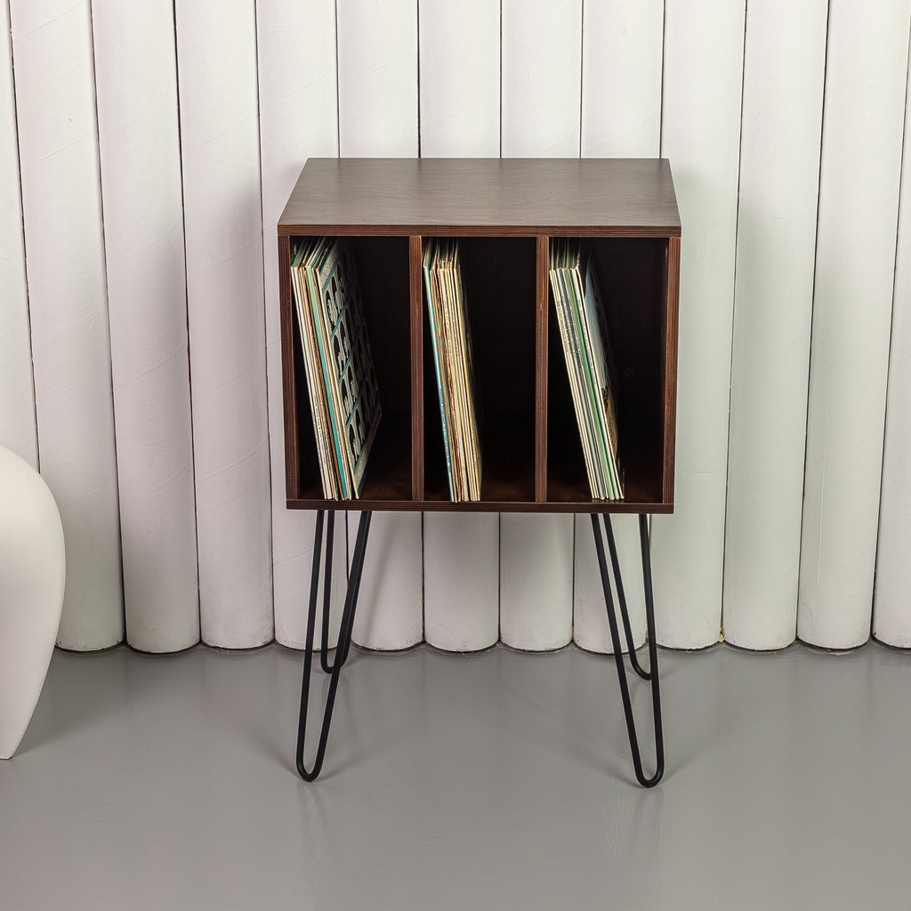 Turntable Stand with Vinyl Storage, Record Player Table, LP Organizer