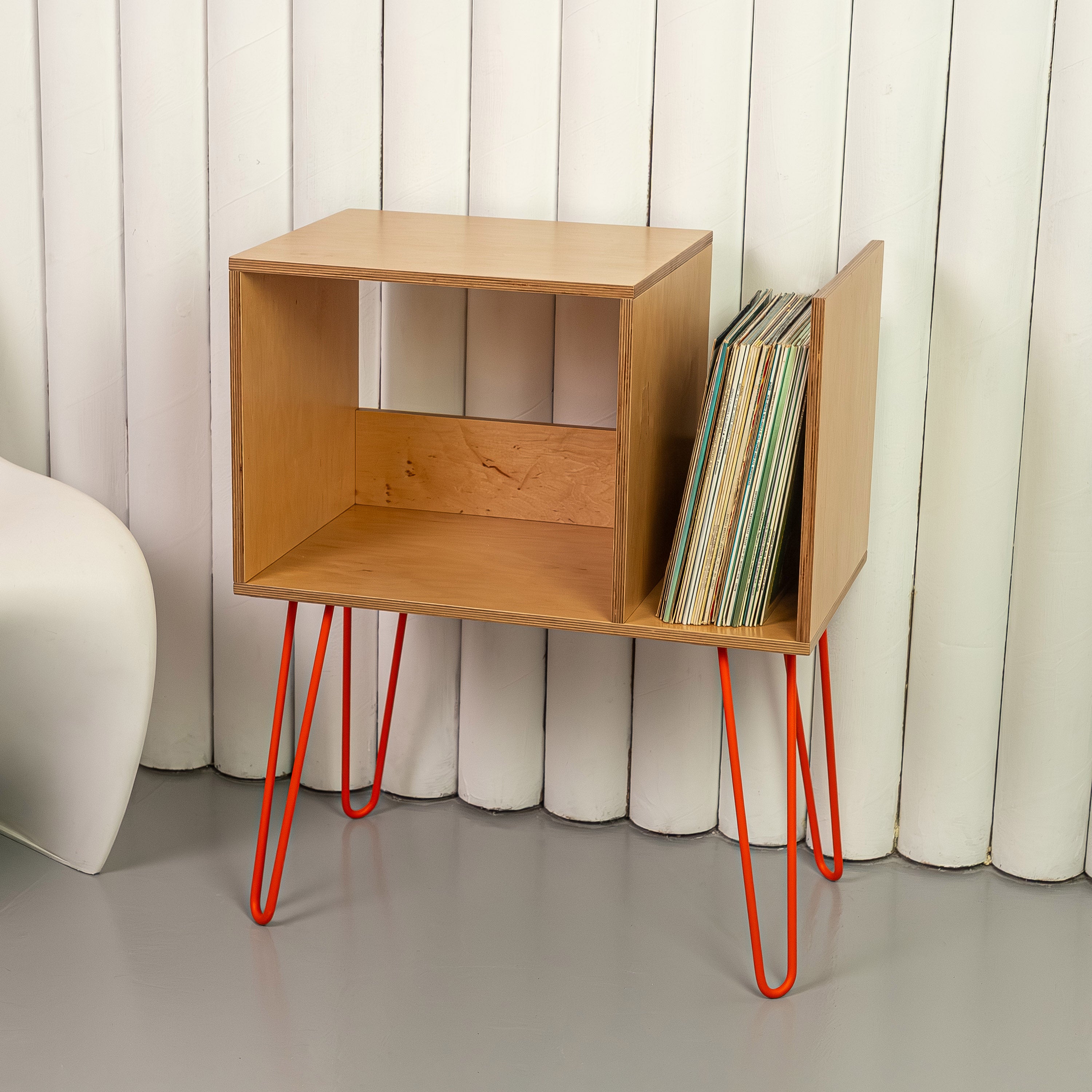 Handmade Vinyl Record Stand, Turntable Storage Furniture, Modern LP Organizer