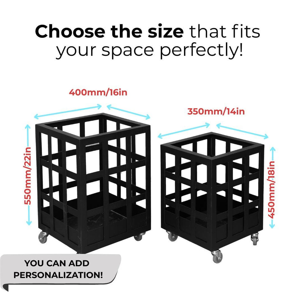 Mobile Firewood Box - Modern Metal Firewood Storage With Wheels For Indoor & Outdoor Use