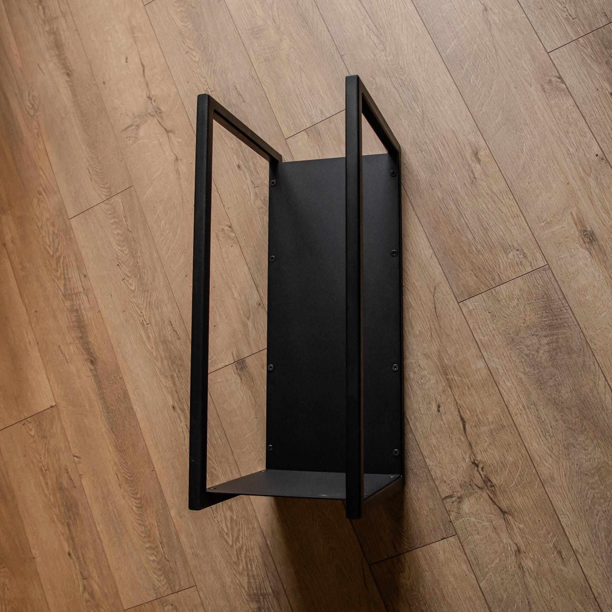 Modern Metal Firewood Rack: Outdoor Log Holder, Abstract Design