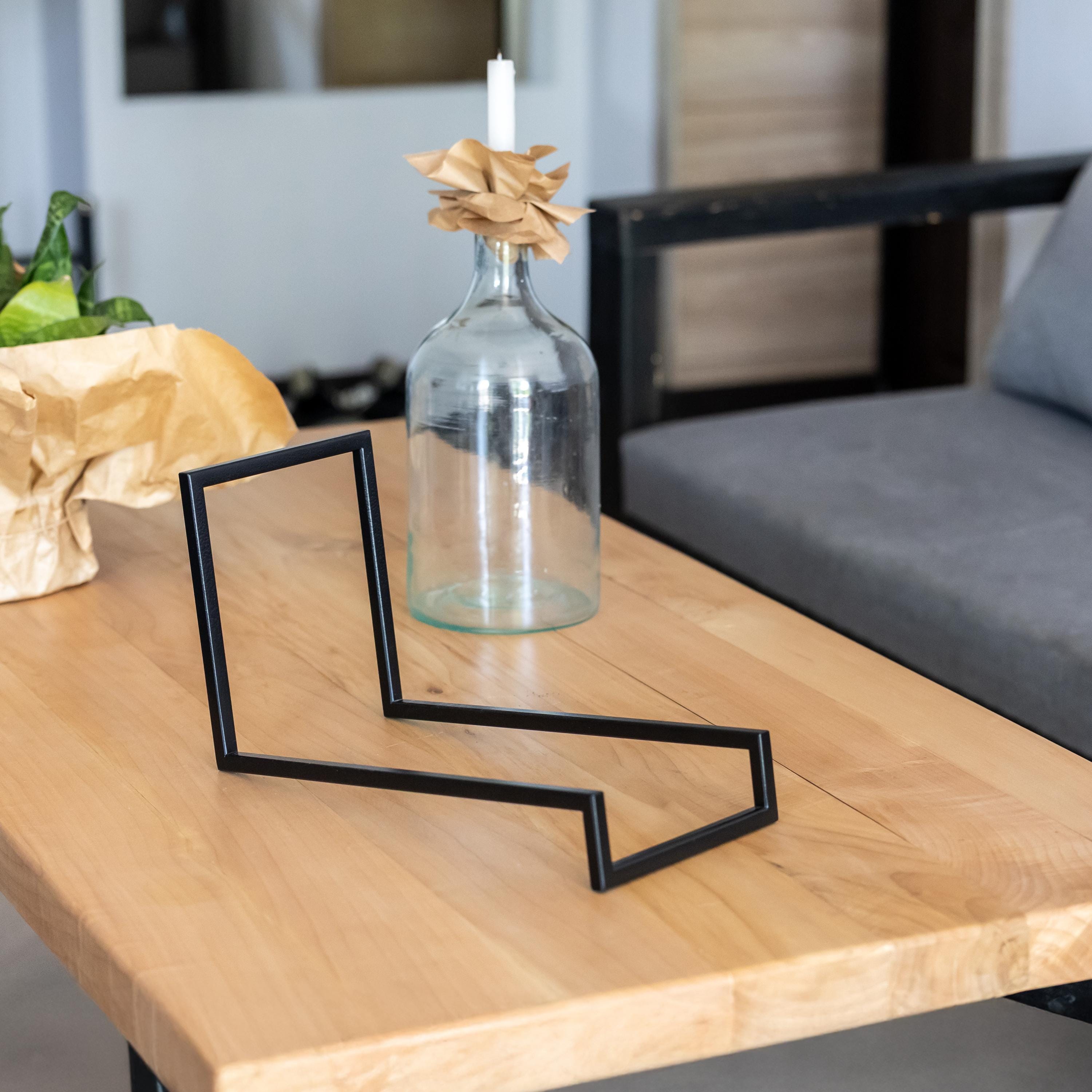 Minimalist Steel Vinyl Record Holder: LP Storage Display