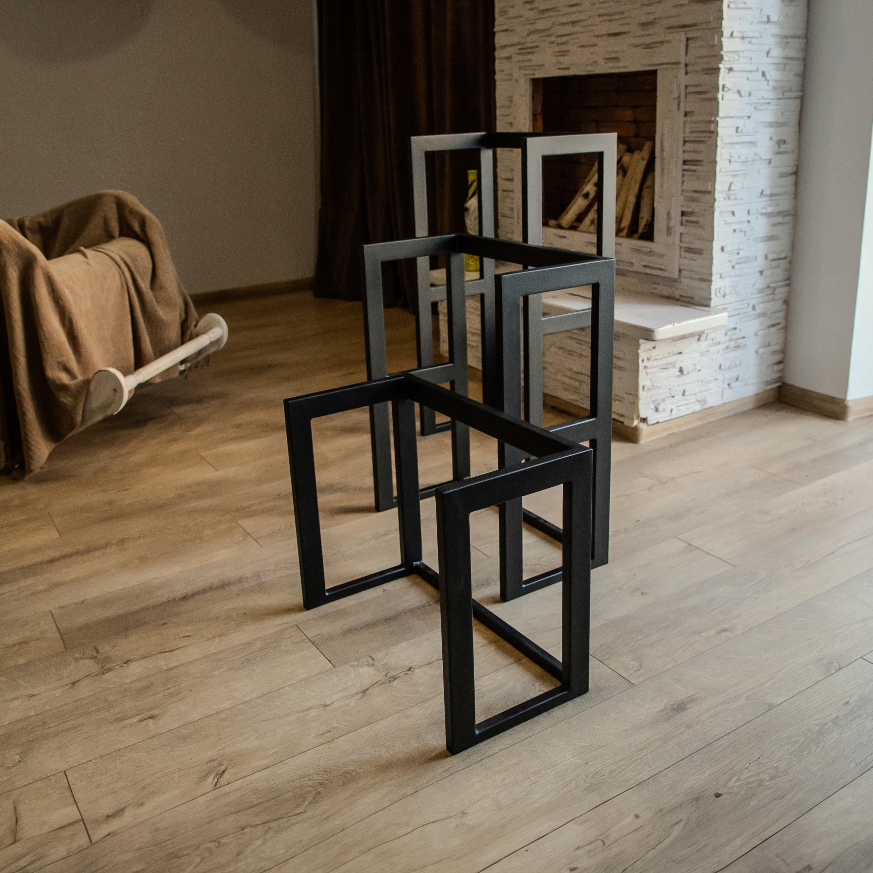 Rustic Metal Firewood Rack: Indoor/Outdoor Log Storage Stand, Handmade Log Holder
