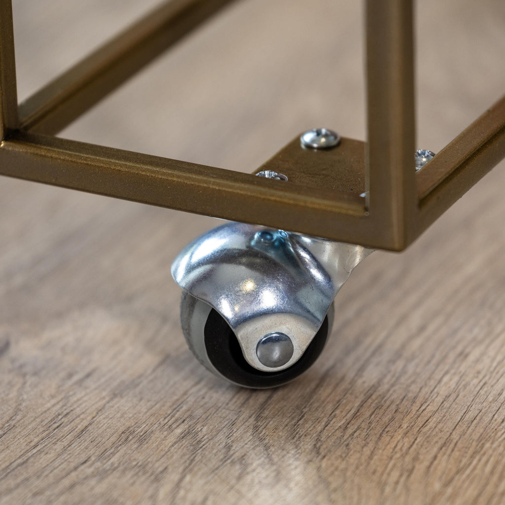 Handmade Metal Vinyl Record Cart: Contemporary LP Storage with Wheels