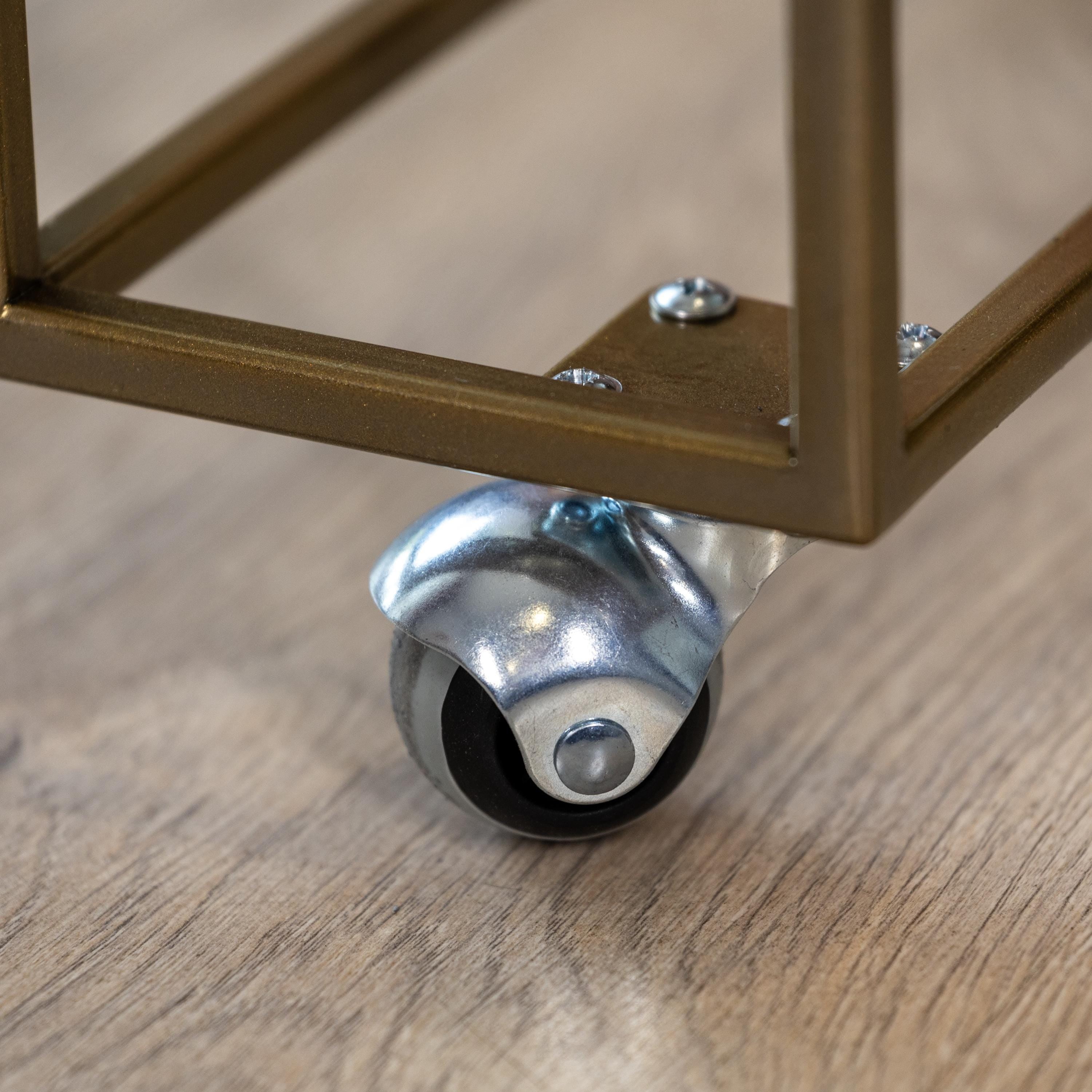 Handmade Metal Vinyl Record Cart: Contemporary LP Storage with Wheels