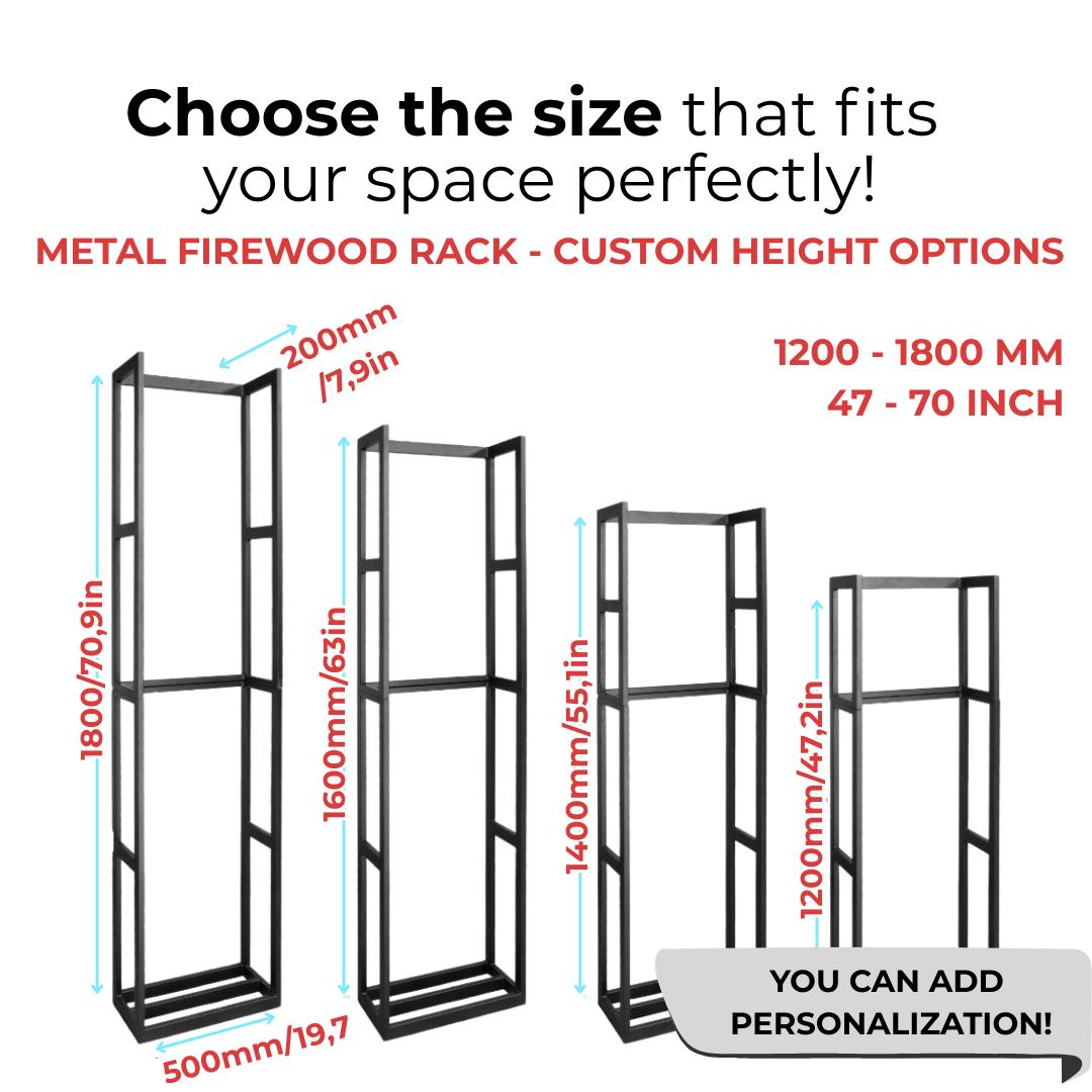 Modern Steel Firewood Holder: Indoor/Outdoor Log Storage - Customizable Size