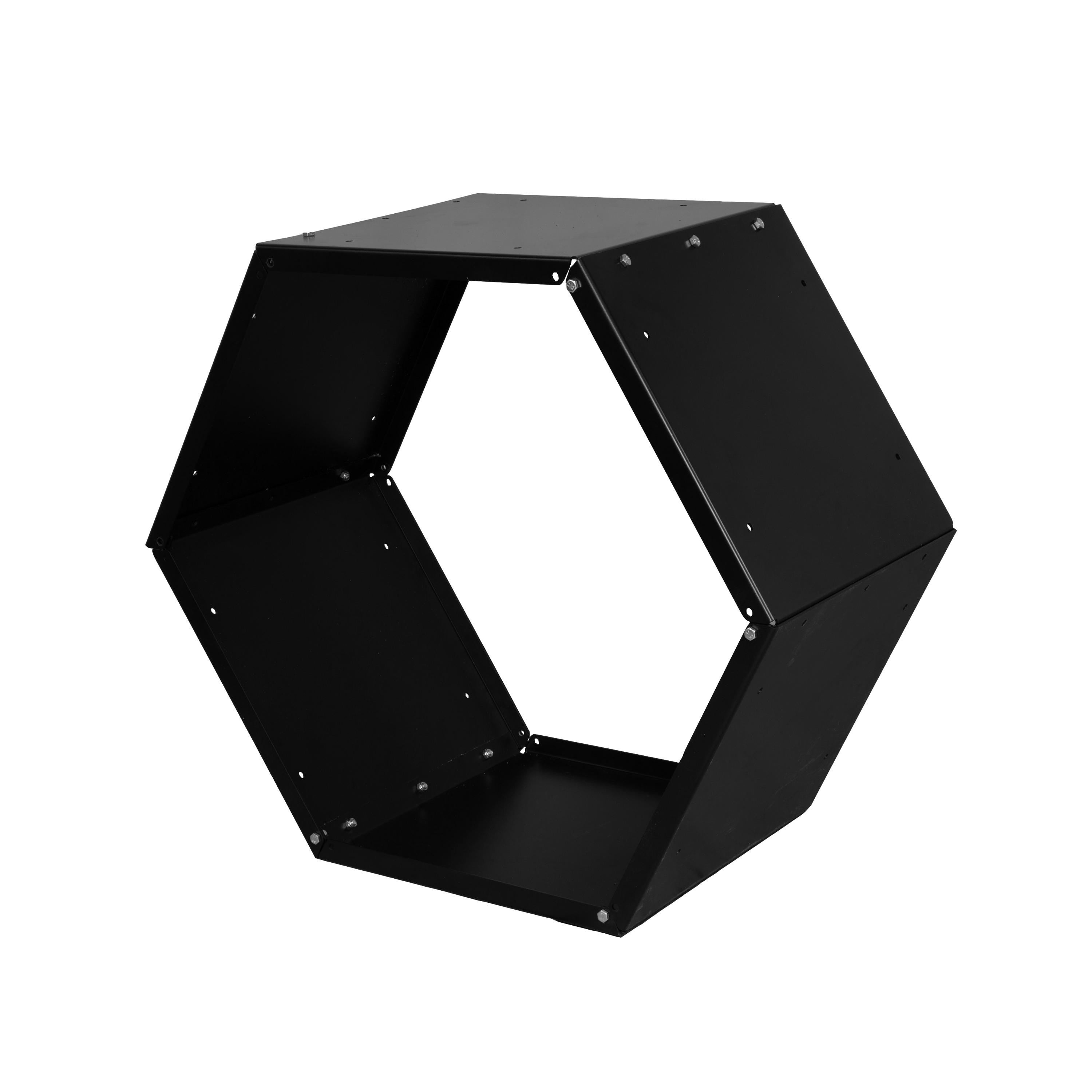 Handmade Steel Firewood Rack: Hexagonal Outdoor Log Holder