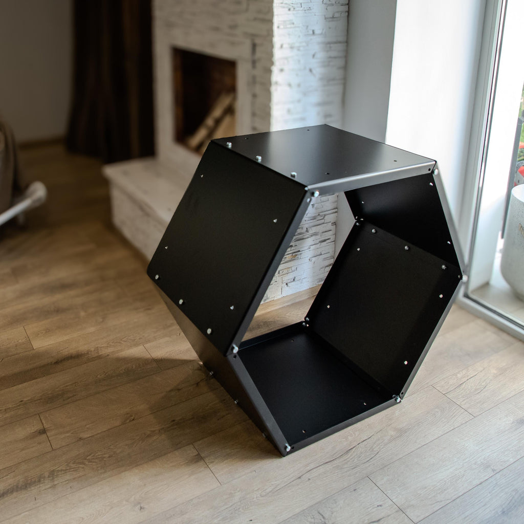 Modern Hexagonal Steel Firewood Rack: Indoor/Outdoor Log Storage