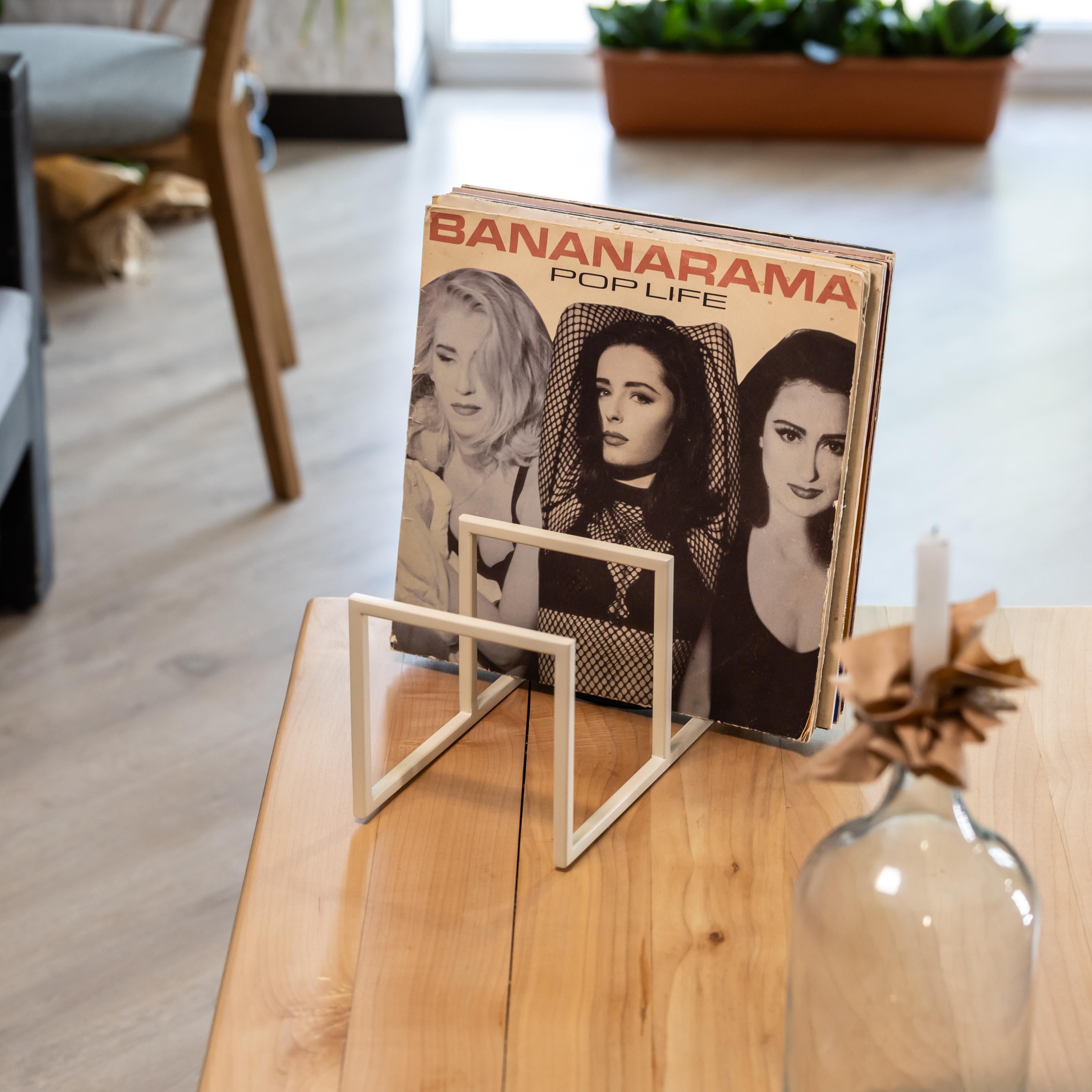 Handmade Metal Vinyl Record Holder: LP Storage Rack, Turntable Display