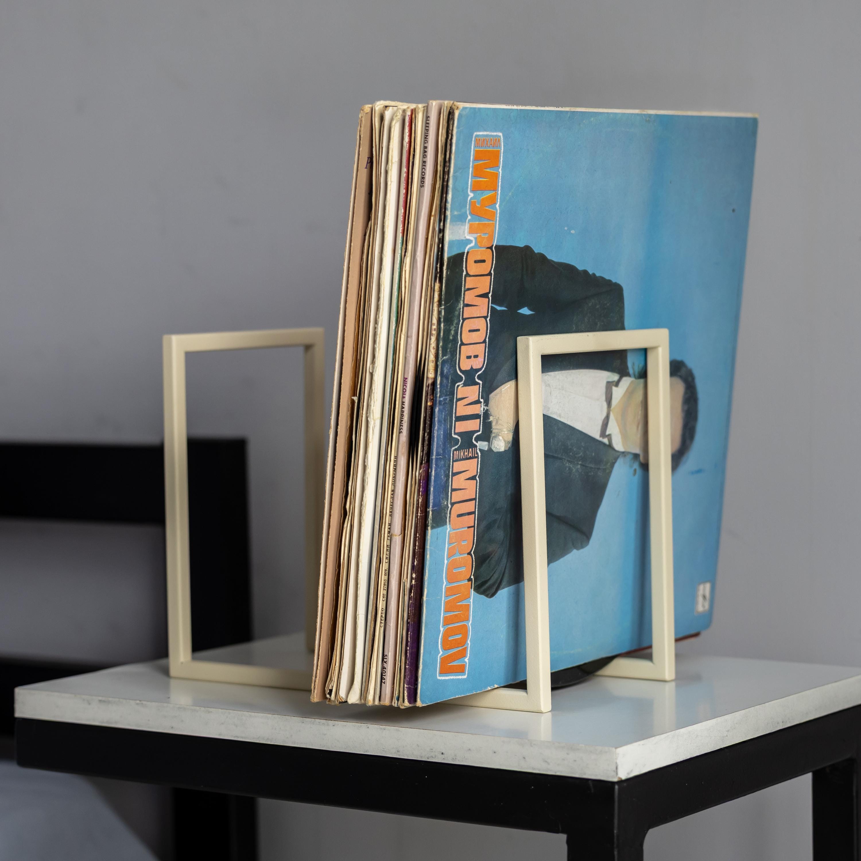 Handmade Vinyl Record Holder: Modern LP Storage Rack, Steel Construction