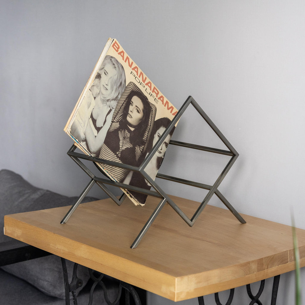 Modern LP Display Stand, Mid-Century Vinyl Record Holder - Geometric LP Storage