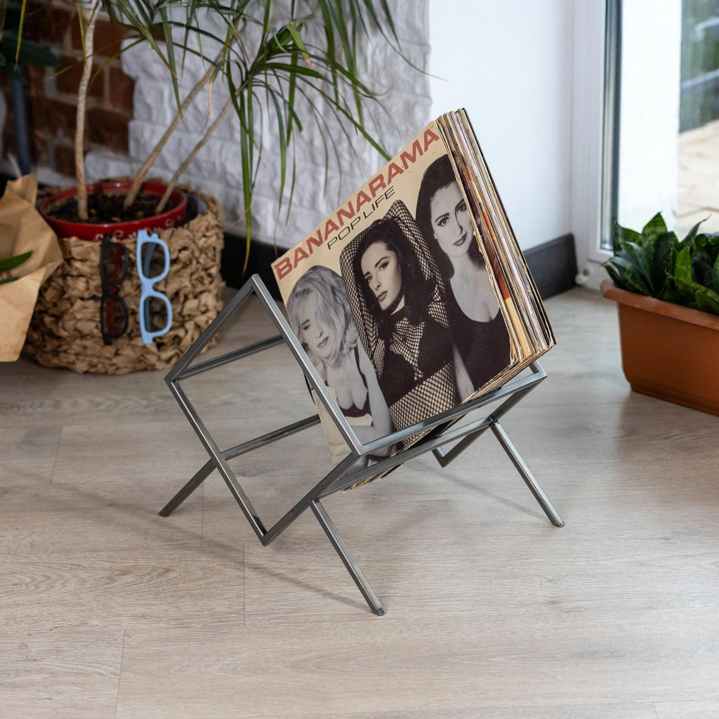 Modern LP Display Stand, Mid-Century Vinyl Record Holder - Geometric LP Storage