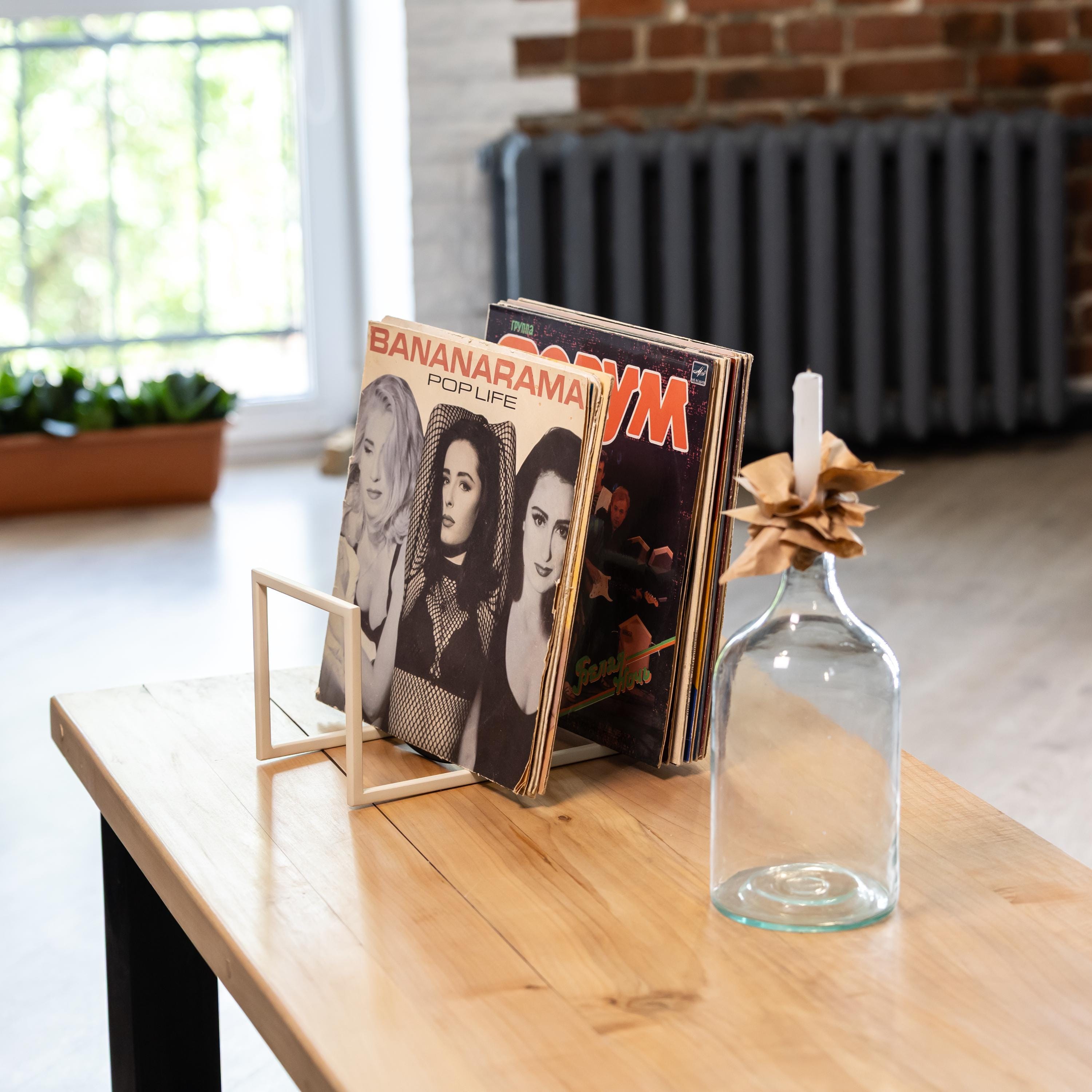 Handmade Vinyl Record Holder: Modern LP Rack - Steel Turntable Organizer