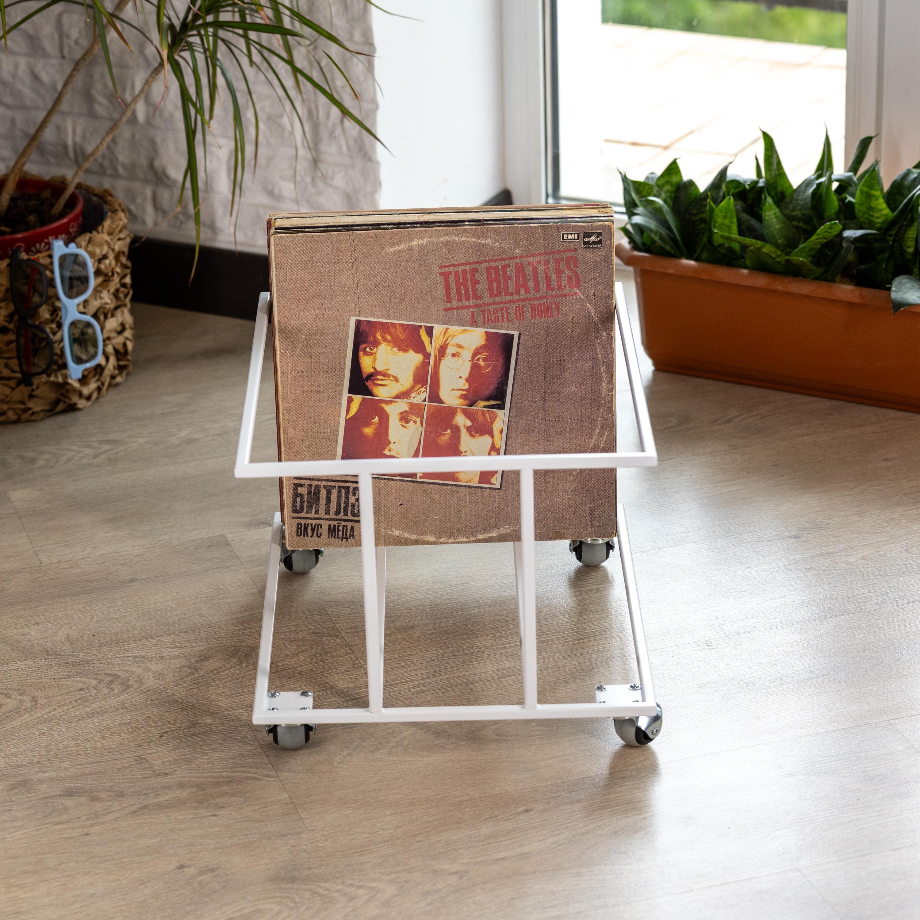 Metal Vinyl Record Holder: Modern Minimalist LP Storage