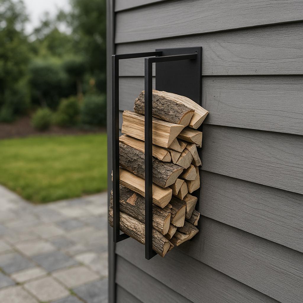 Steel Firewood Rack  Metal Log Holder for Indoor Outdoor Wood Storage | Fireplace Wood Stand