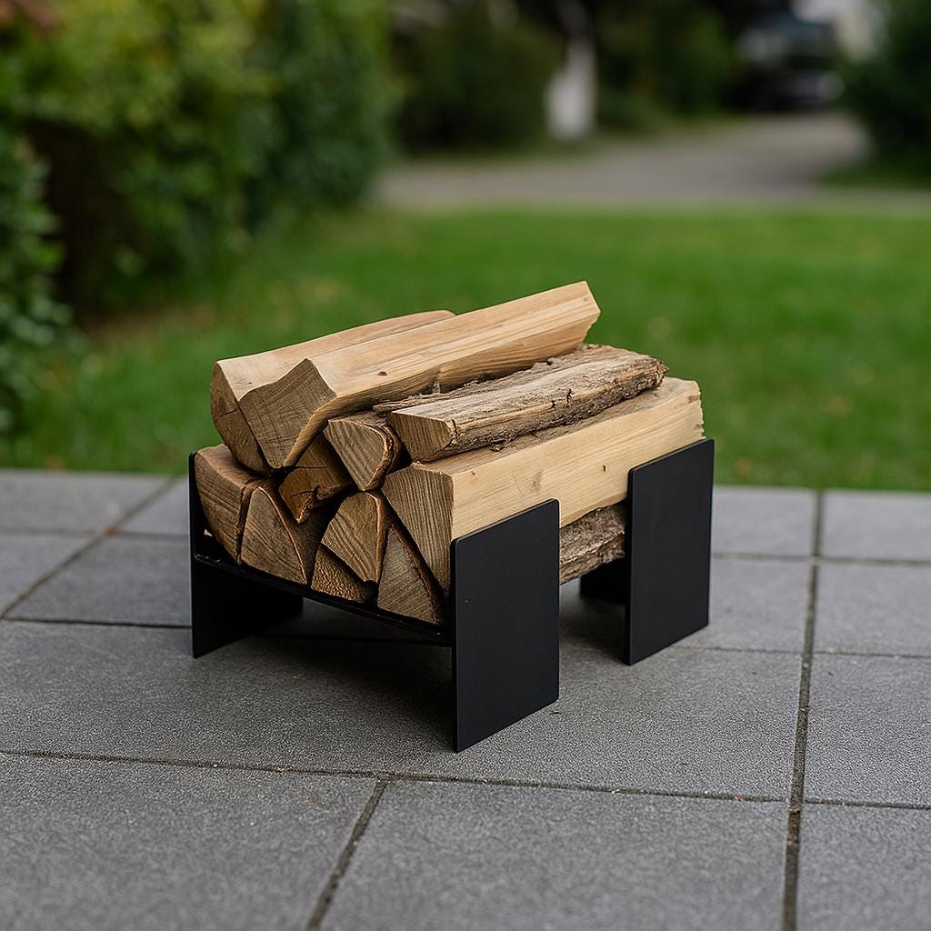 Outdoor Storage Pop Art Wood Rack Firewood Holder Modern Design Colorful Organizer Patio Or Garden Handmade Log Stand Unique Gift For Dad