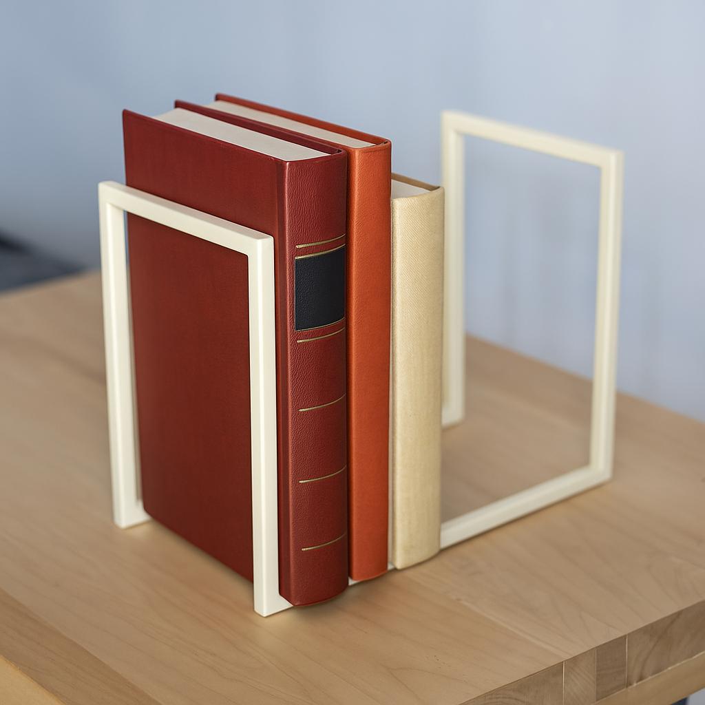 Small Desk Book Stand  Modern Metal Book & Magazine Holder, Minimalist Tabletop Organizer