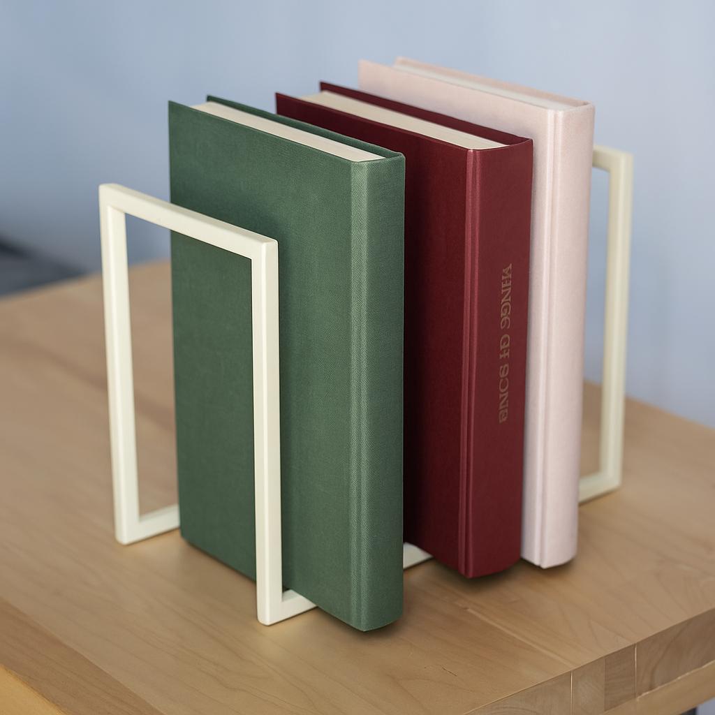 Small Desk Book Stand  Modern Metal Book & Magazine Holder, Minimalist Tabletop Organizer