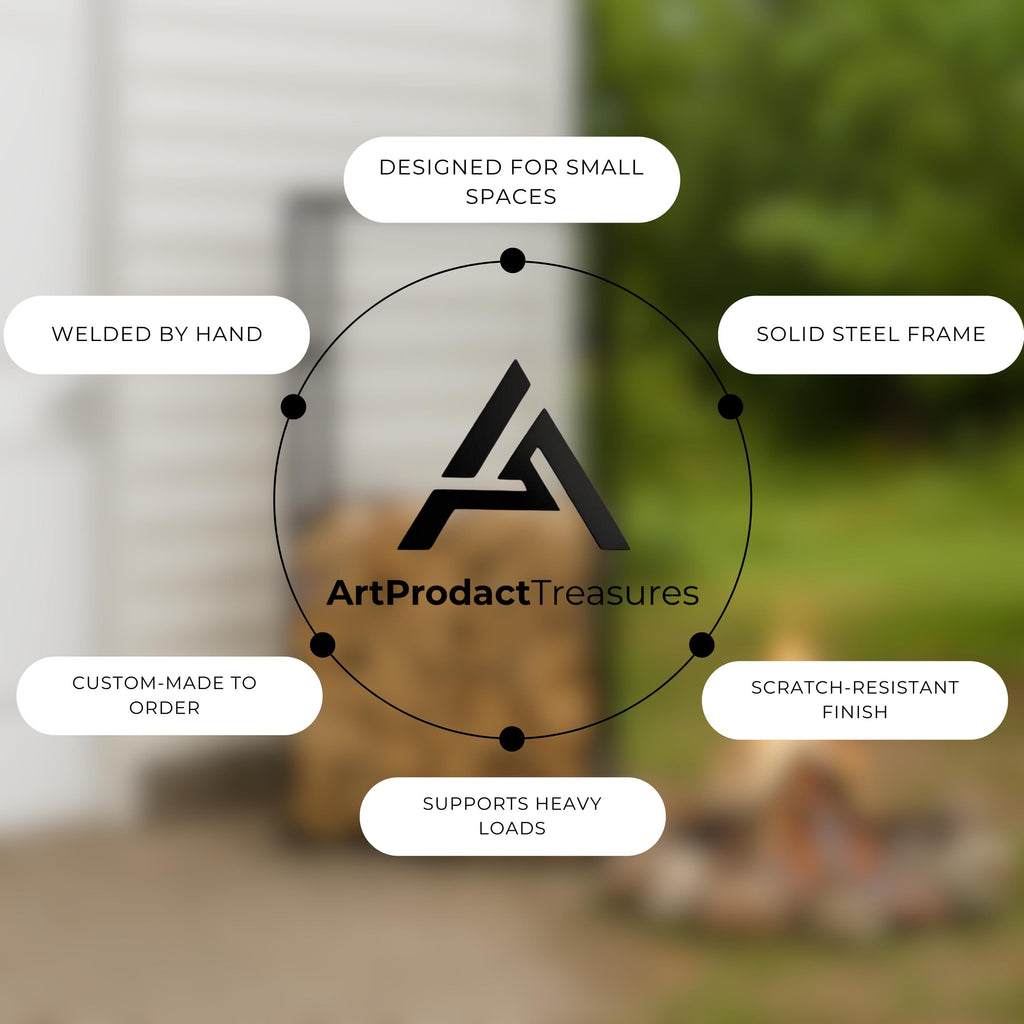 Mobile Firewood Storage Box with Wheels: Modern Industrial Log Holder