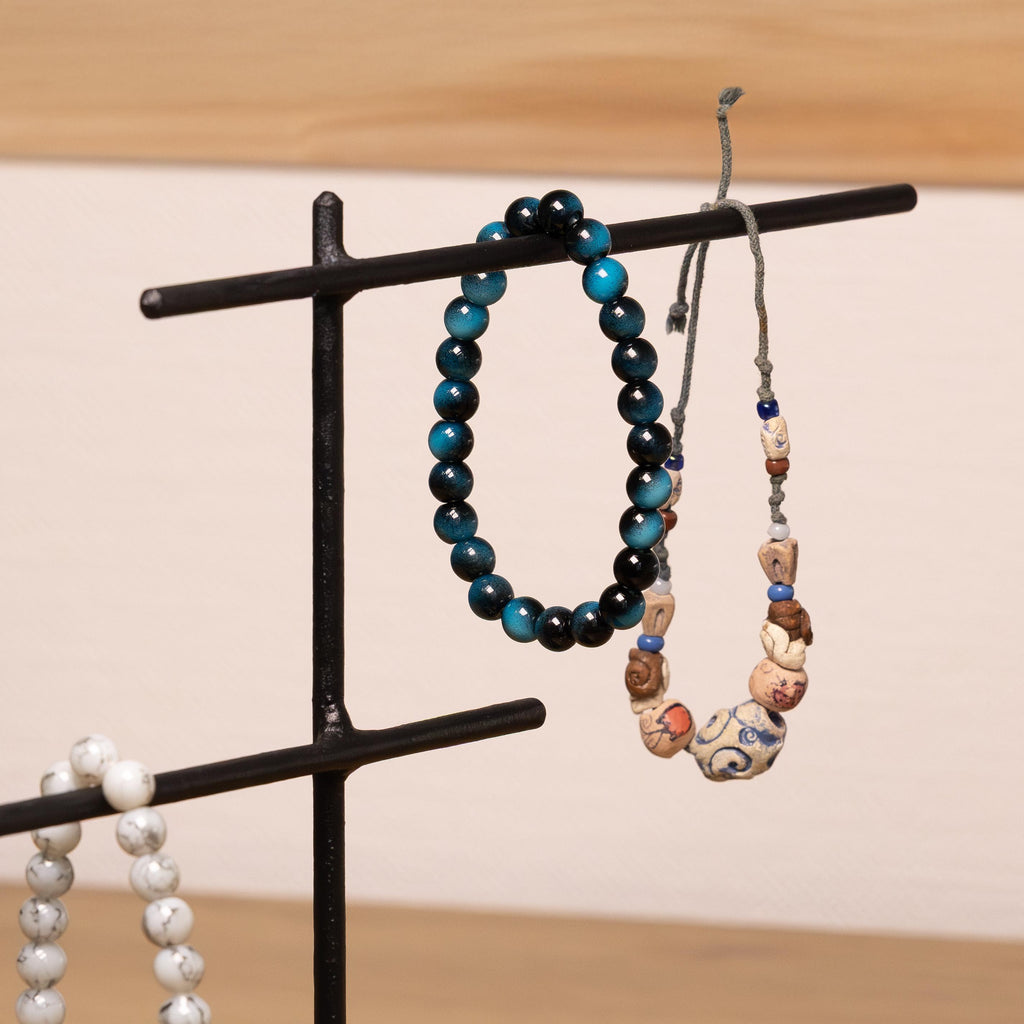 Minimalist Jewelry Organizer  Metal Bracelet & Small Necklace Stand