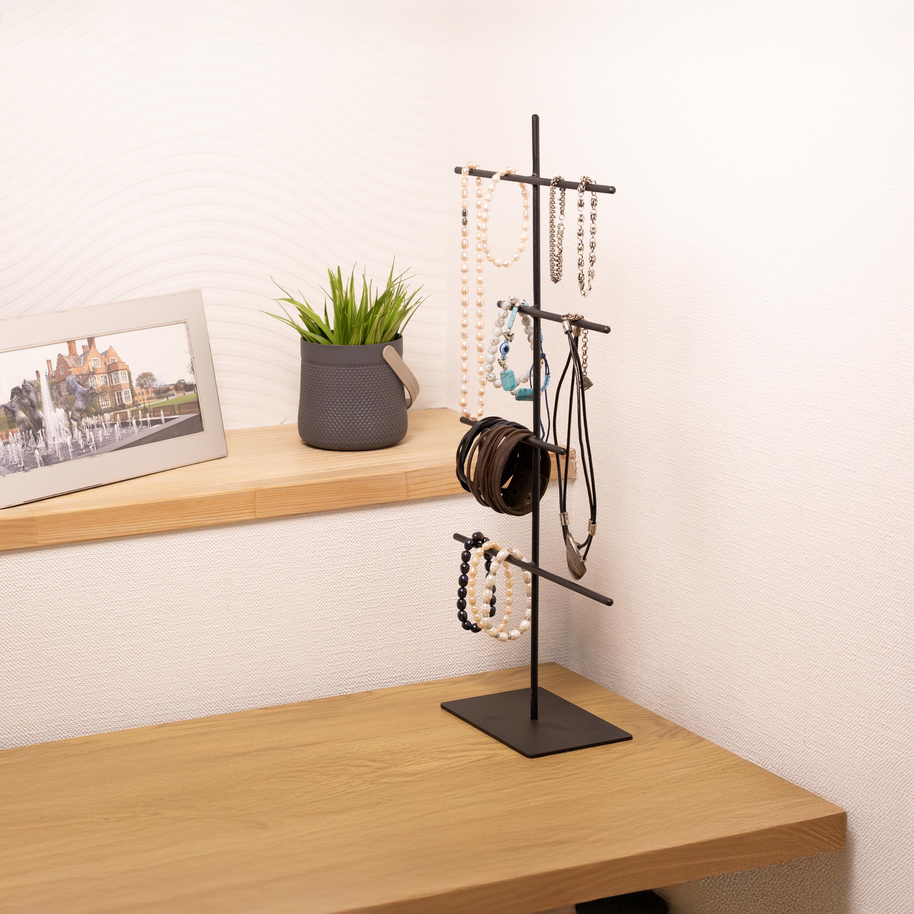 Elegant Metal Jewelry Holder  Minimalist Organizer for Necklaces, Earrings & Watches