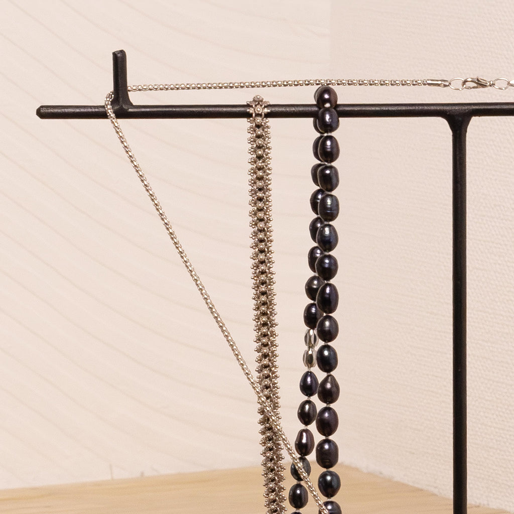 Elegant Metal Jewelry Organizer  Necklace Storage, Eyeglass Stand & Watch Display