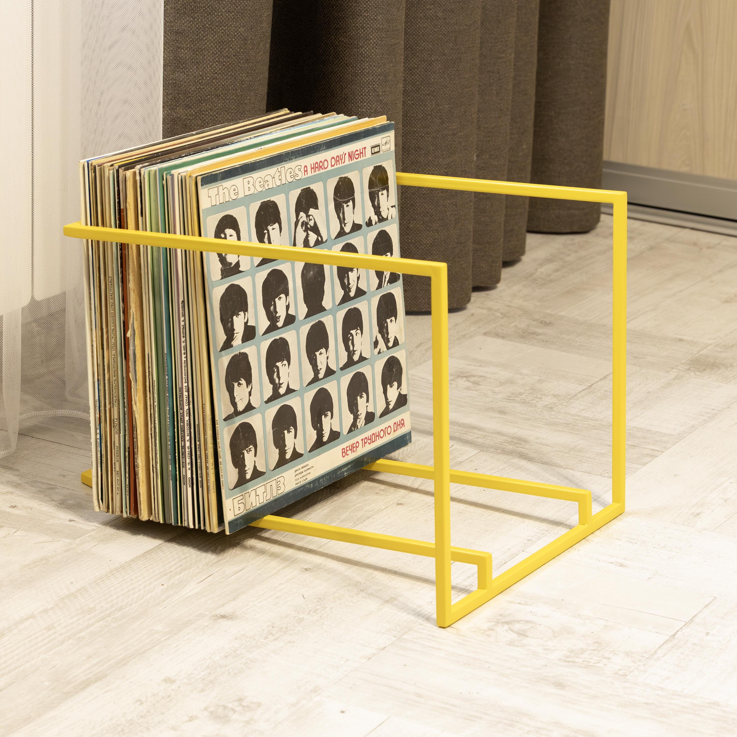Record Holder Modern Vinyl Storage Record Organizer Metal LP Stand Handmade Music Shelf