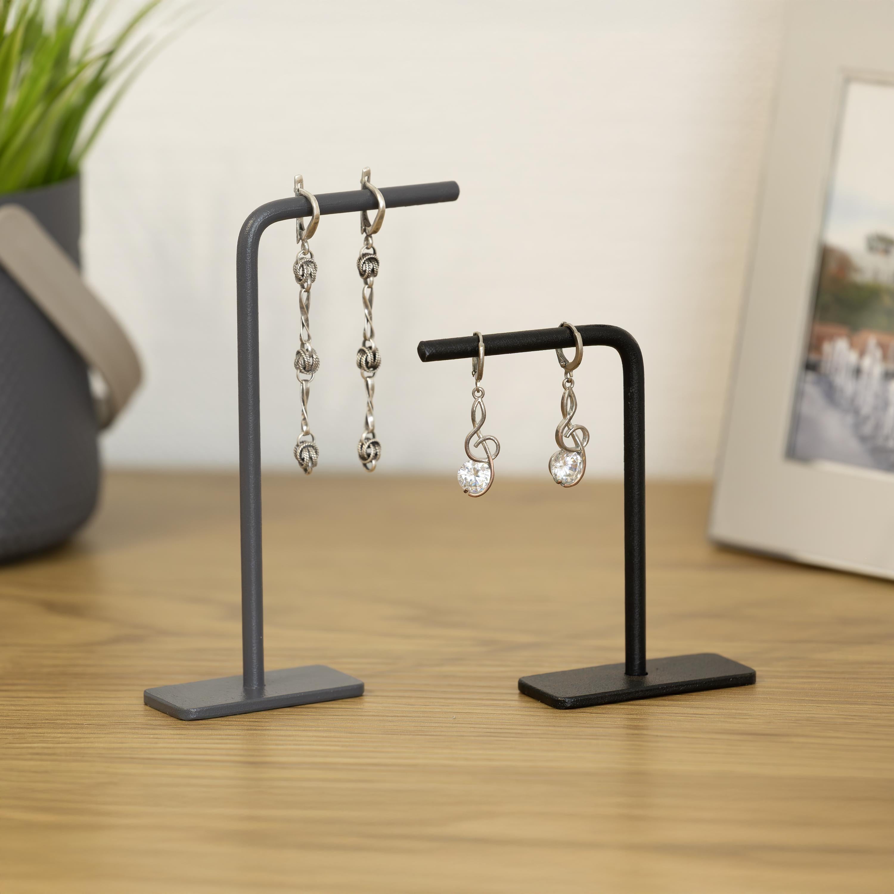Earring Display Stand Set of 2  Minimalist Metal Jewelry Holder, Modern Earring Organizer