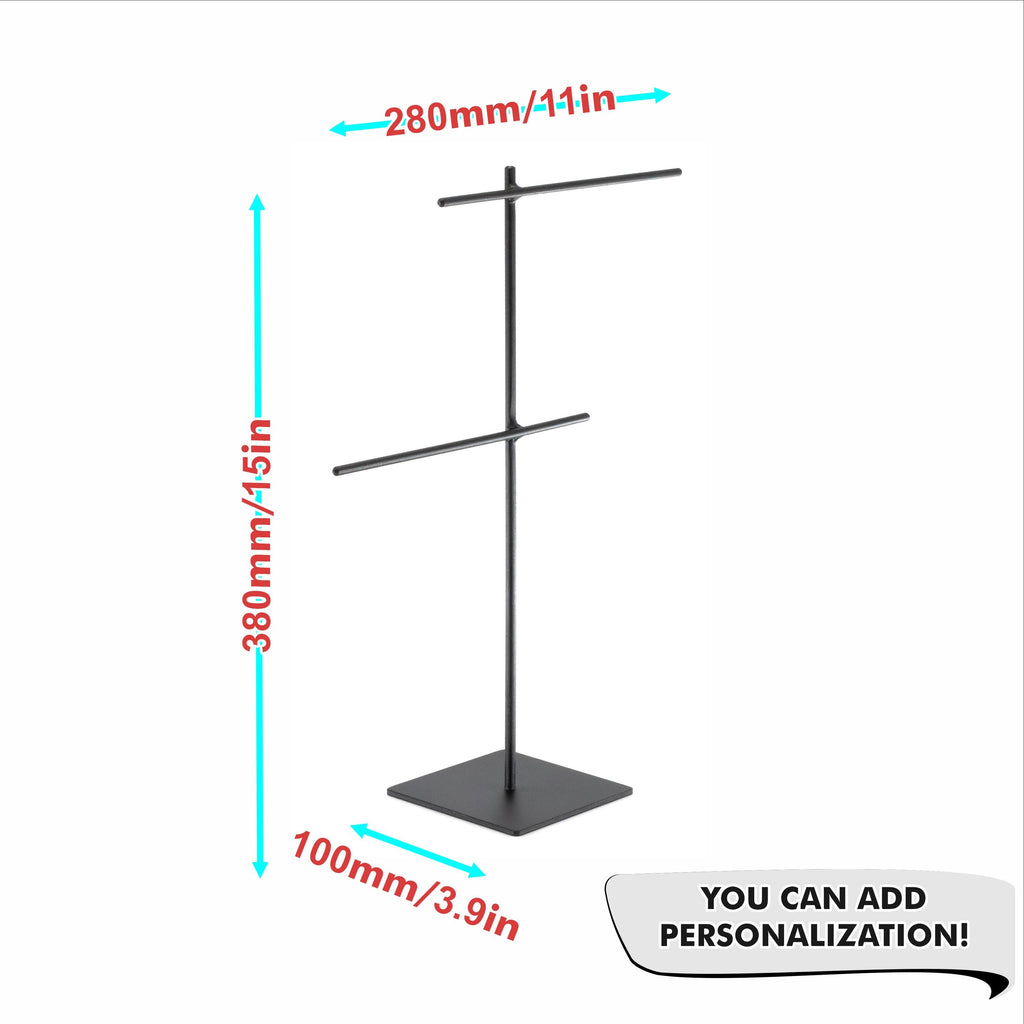 Compact Metal Jewelry Rack  Necklace Hanger, Watch & Bracelet Holder, Sunglasses Stand