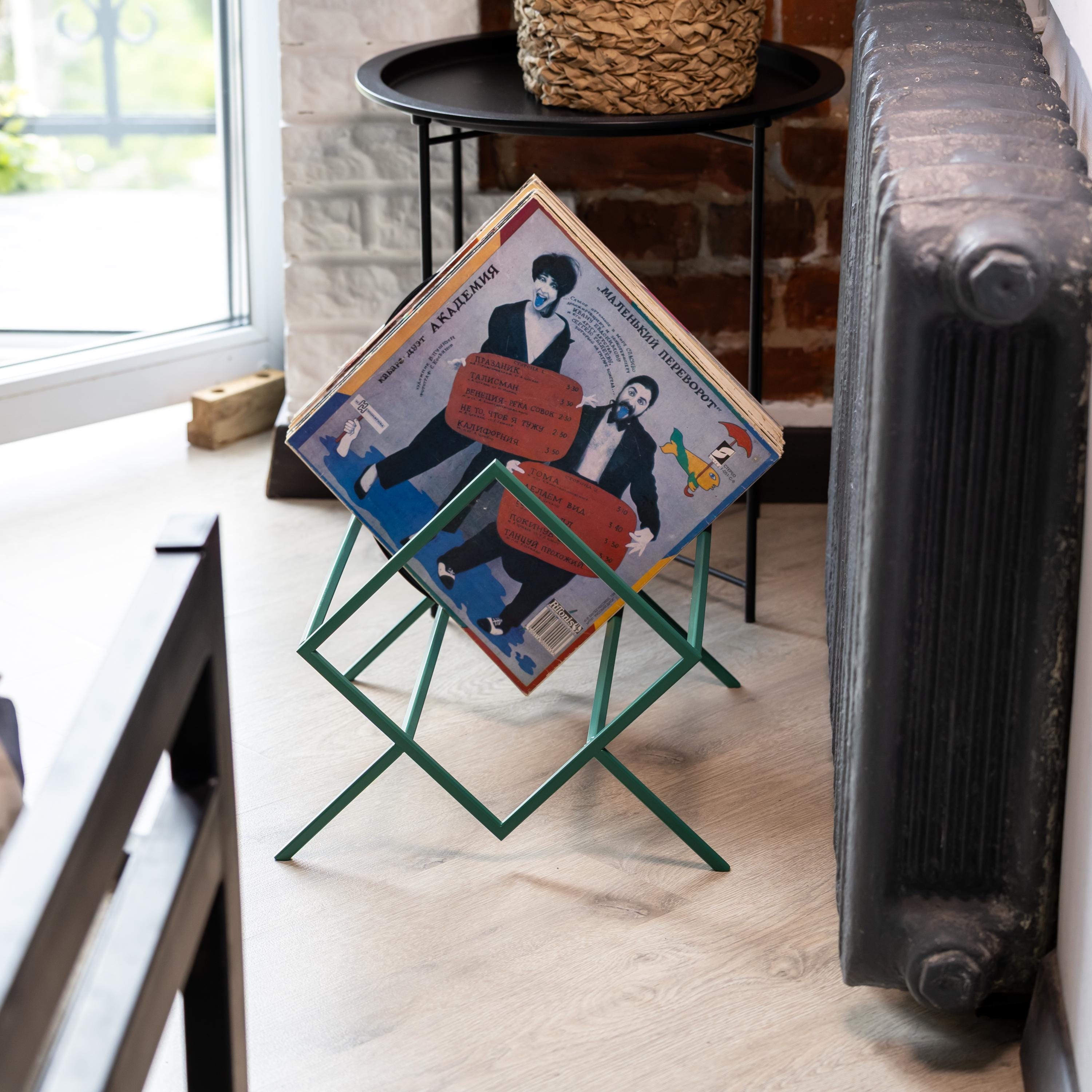 LP Record Stand Metal Vinyl Storage Rack Record Holder Modern Organizer