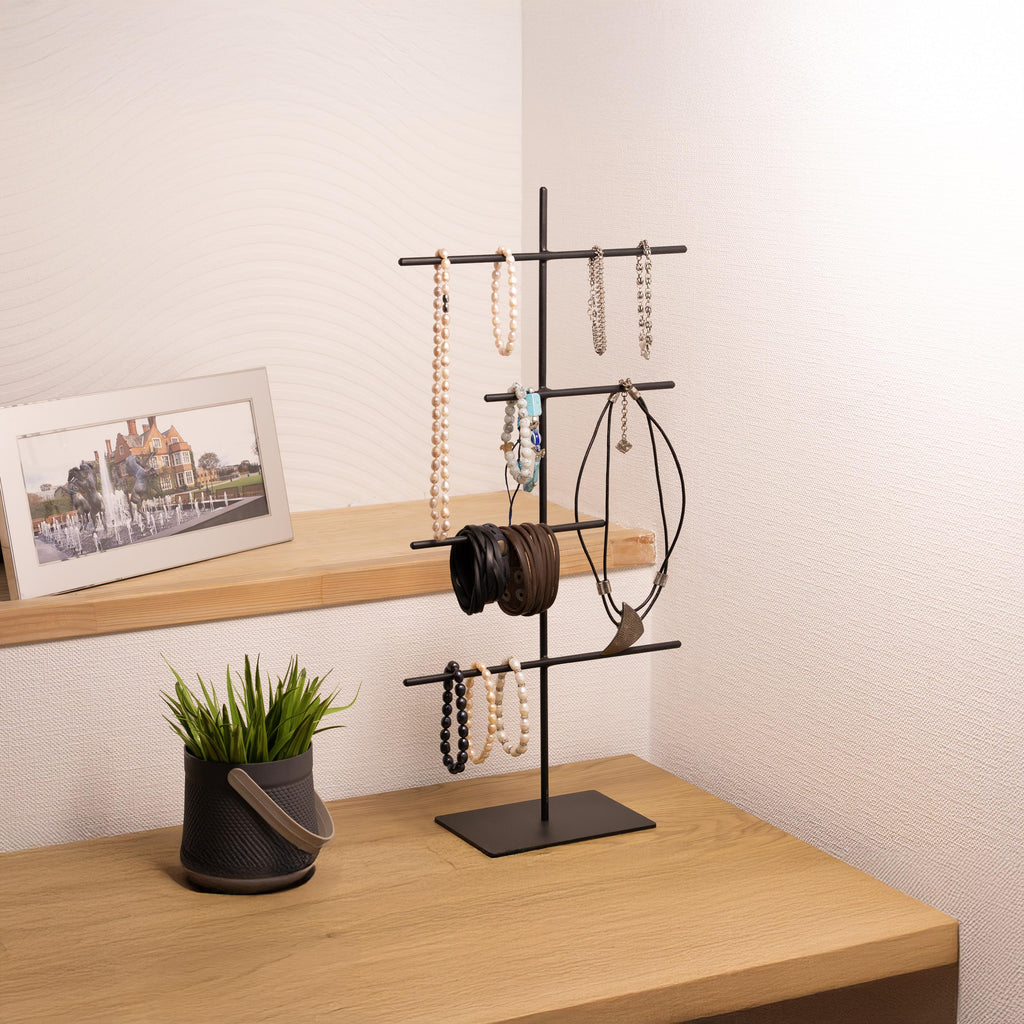 Elegant Metal Jewelry Holder  Minimalist Organizer for Necklaces, Earrings & Watches