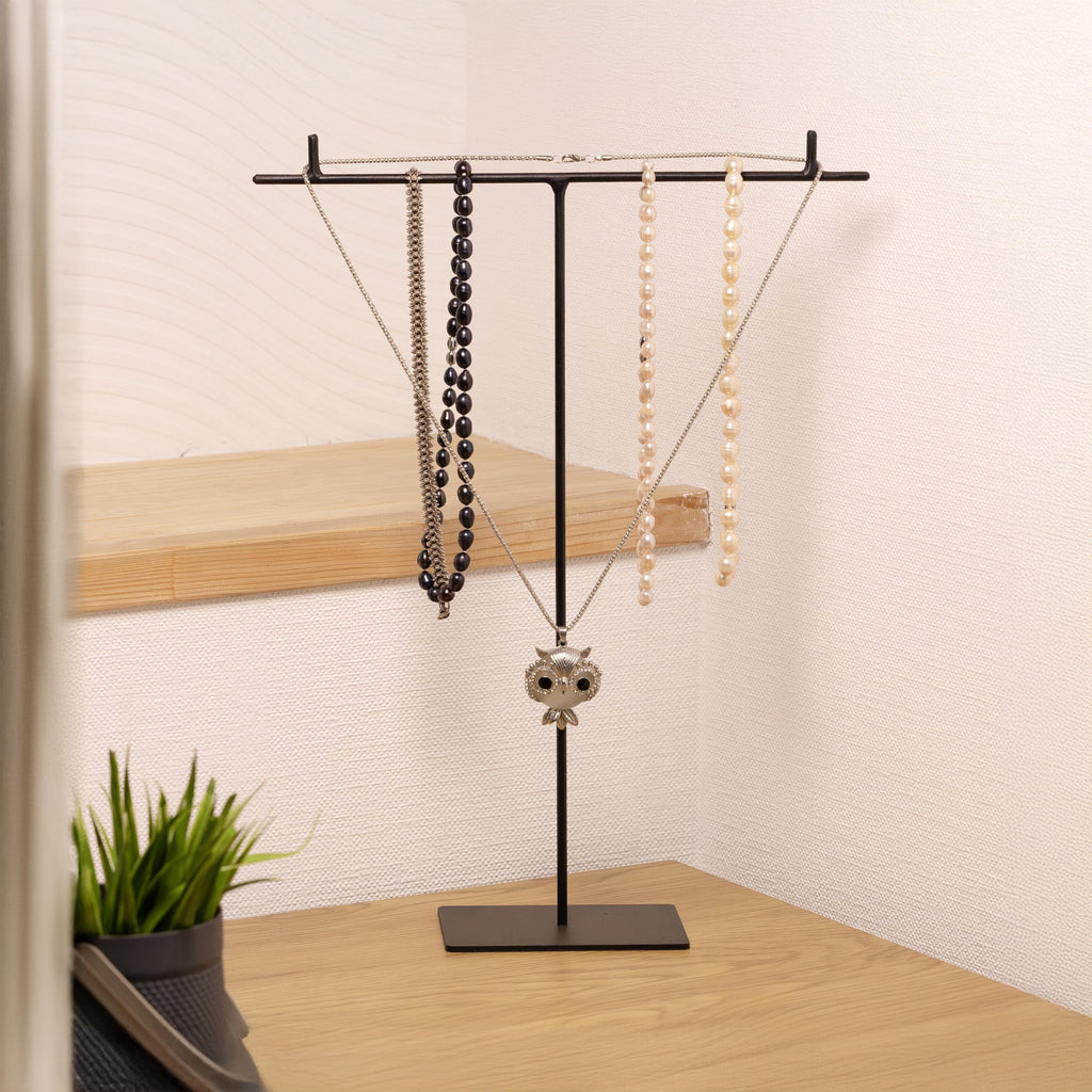 Elegant Metal Jewelry Organizer  Necklace Storage, Eyeglass Stand & Watch Display