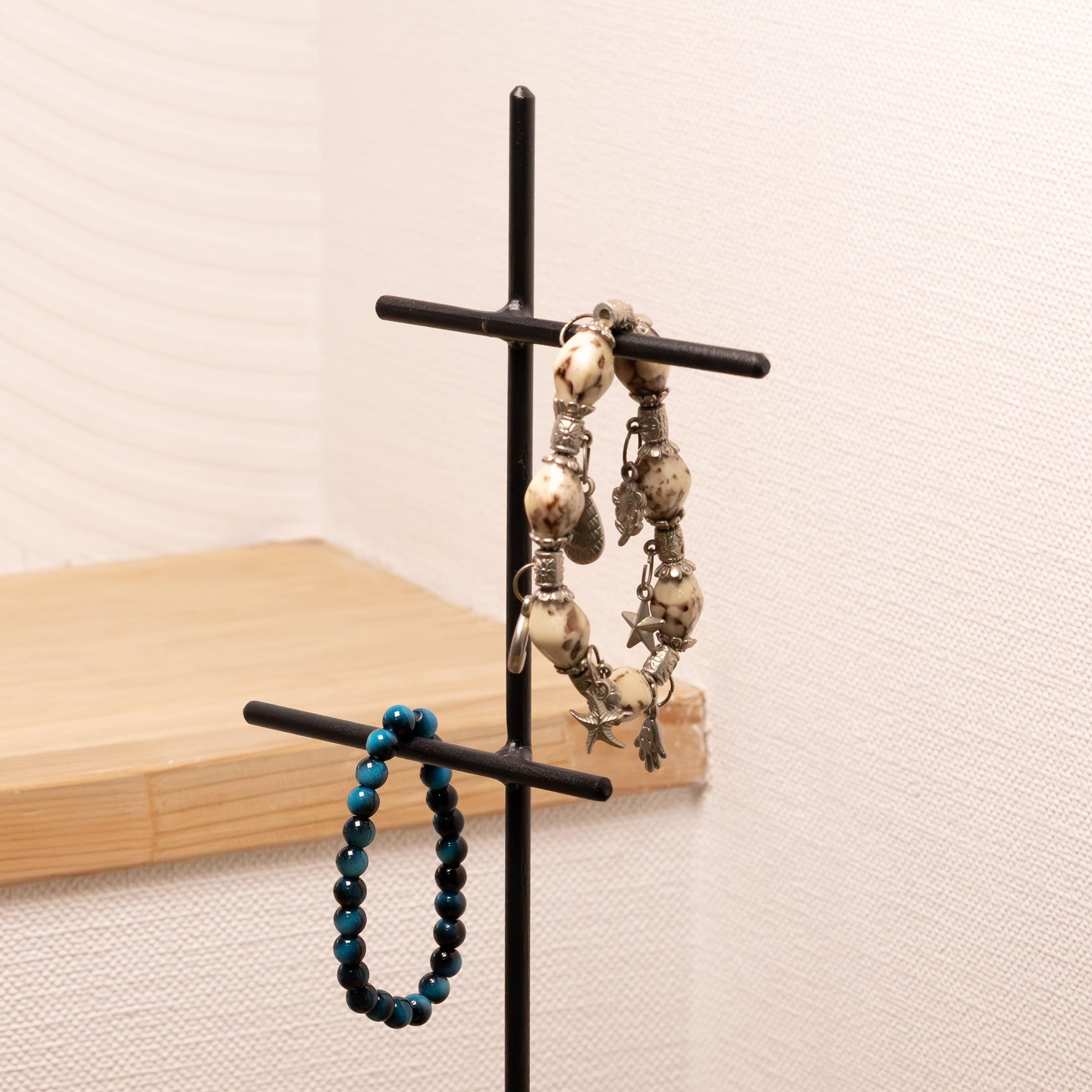 Modern Jewelry Holder Stand Metal Necklace Organizer for Vanity and Dresser