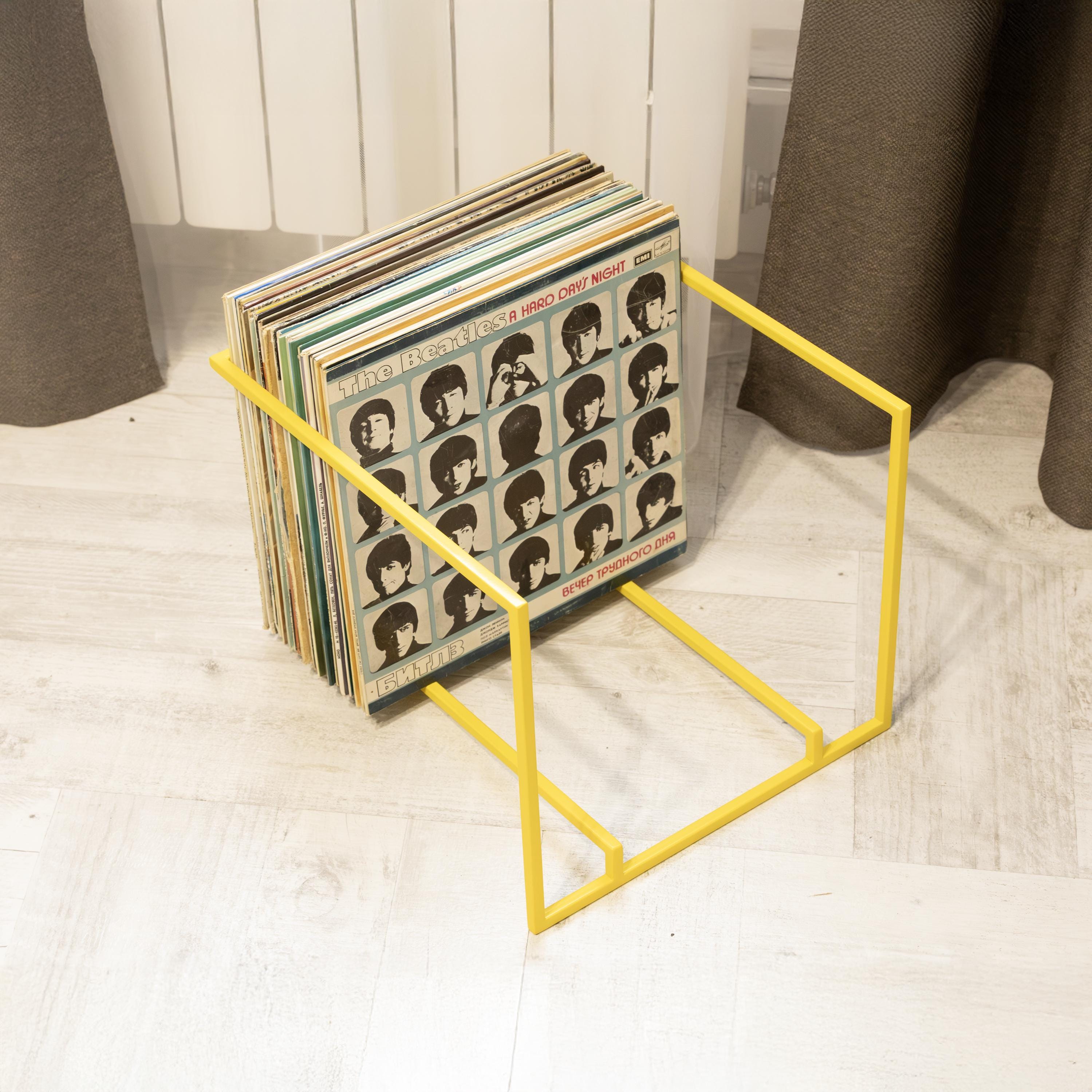 Record Holder Modern Vinyl Storage Record Organizer Metal LP Stand Handmade Music Shelf